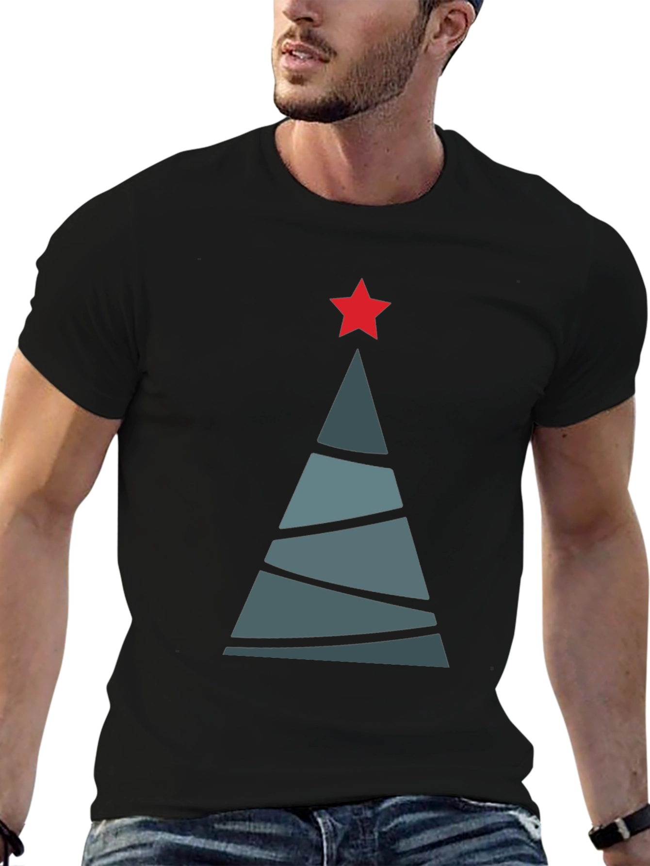 Geometric Christmas Tree Graphic Tee