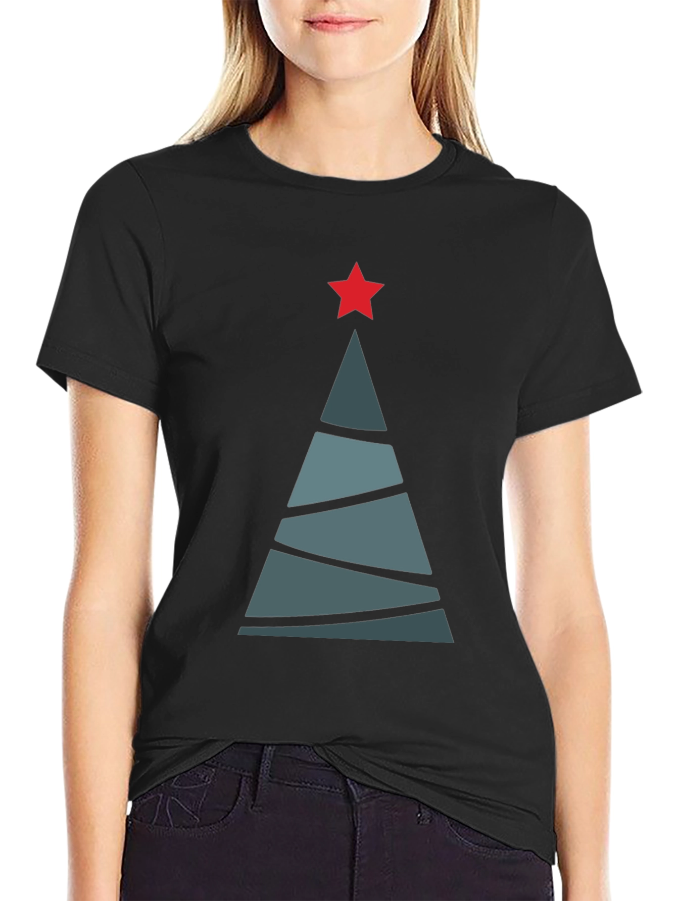 Geometric Christmas Tree Graphic Tee