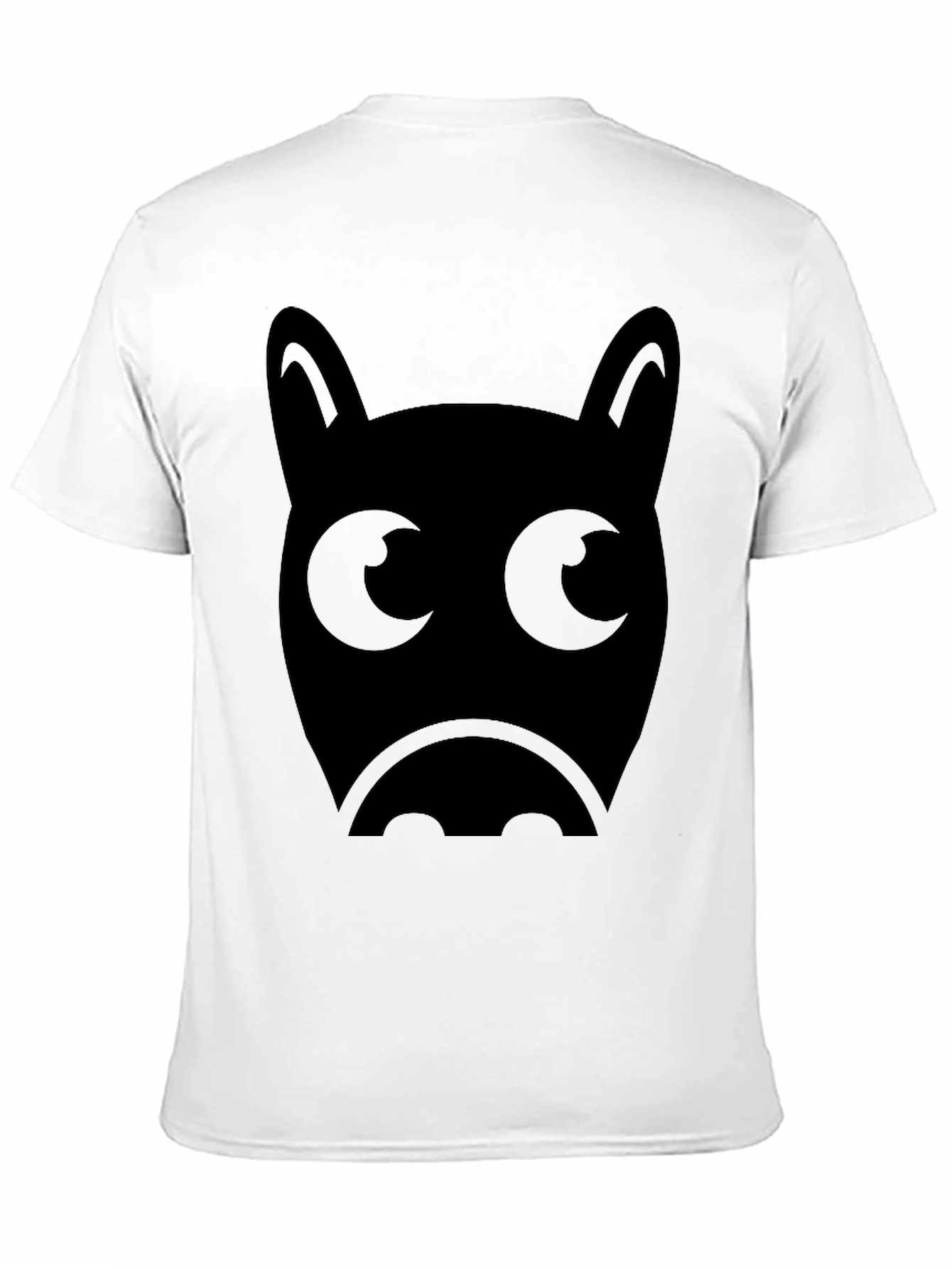 Mens Black T-Shirt with Cute Bat Face Graphic