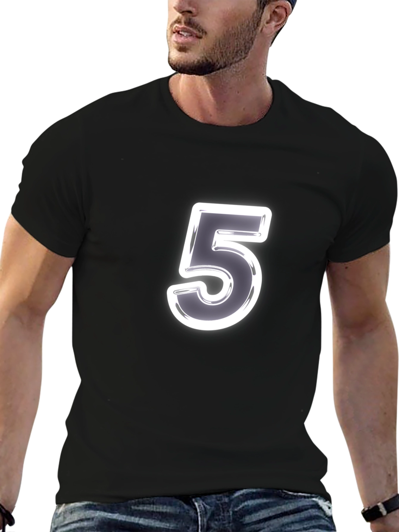 Number 5 Graphic Tee - Classic Black T-Shirt
