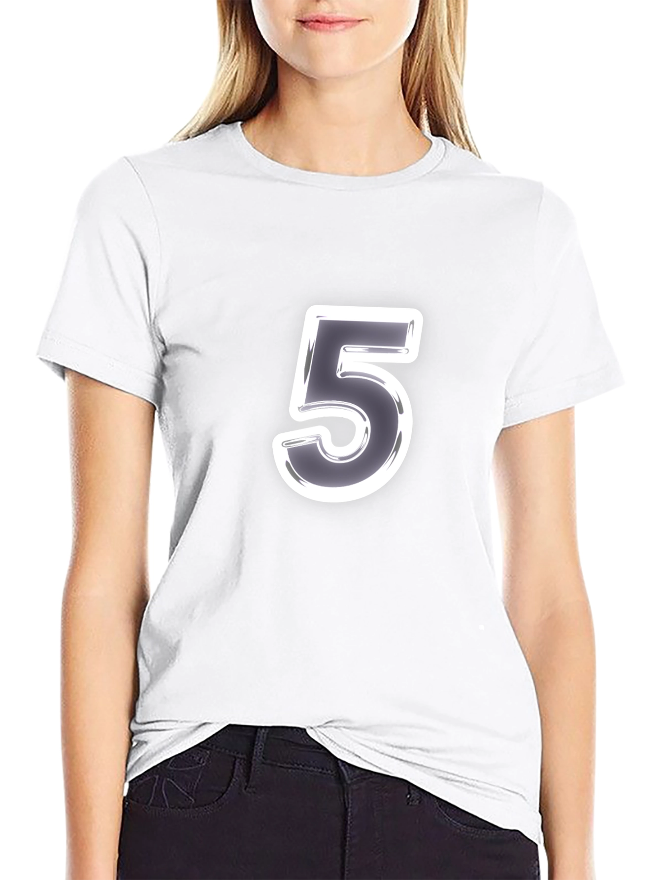 Number 5 Graphic Tee - Classic Black T-Shirt