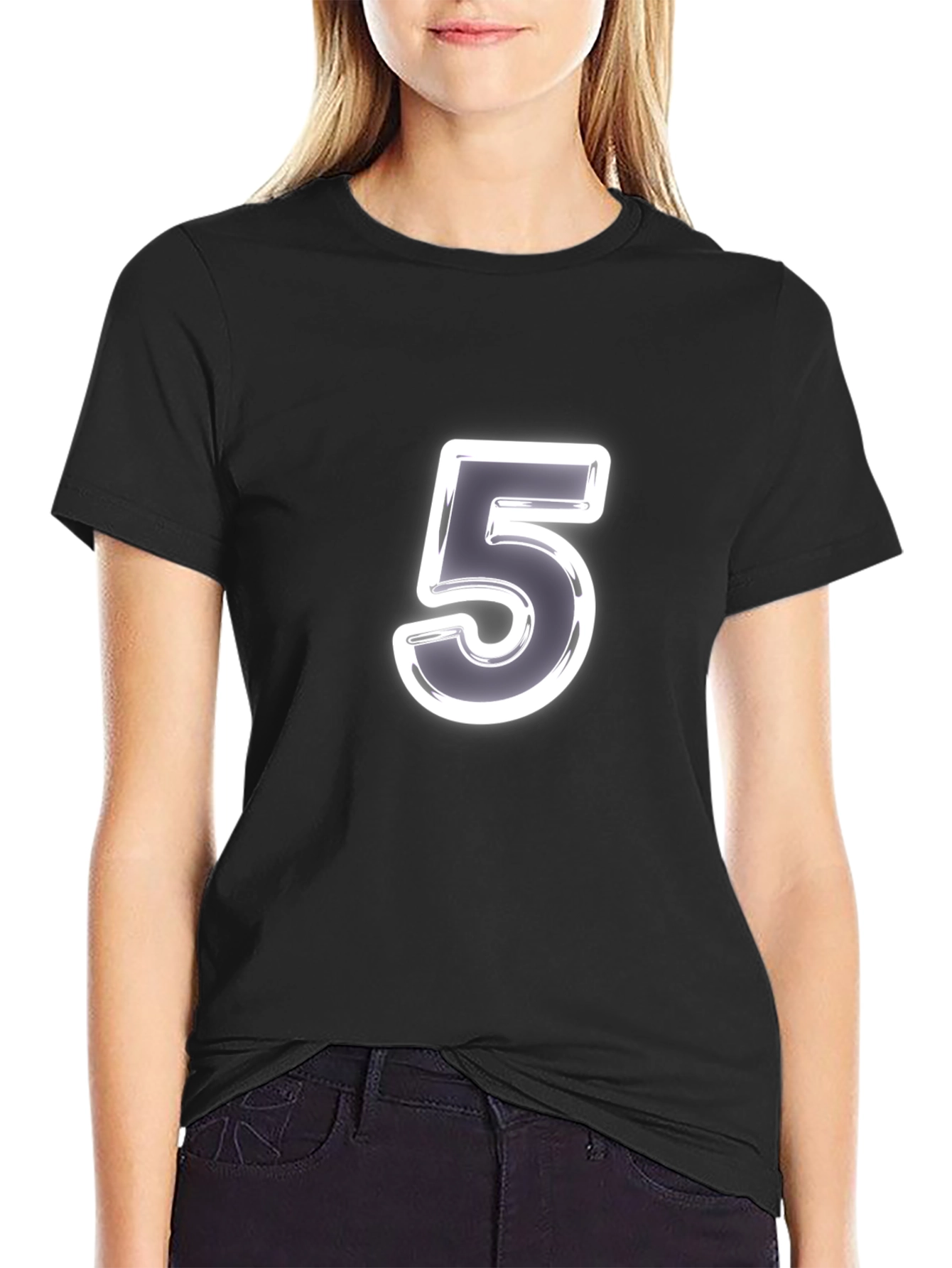 Number 5 Graphic Tee - Classic Black T-Shirt