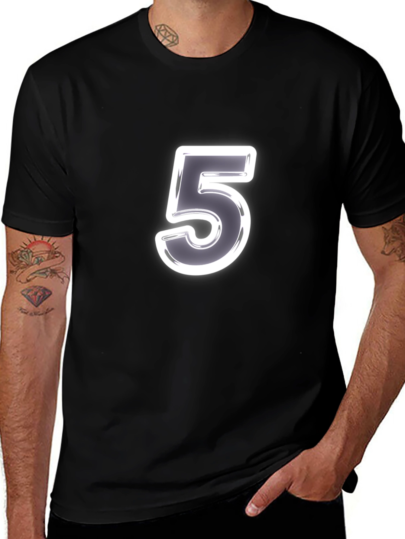 Number 5 Graphic Tee - Classic Black T-Shirt