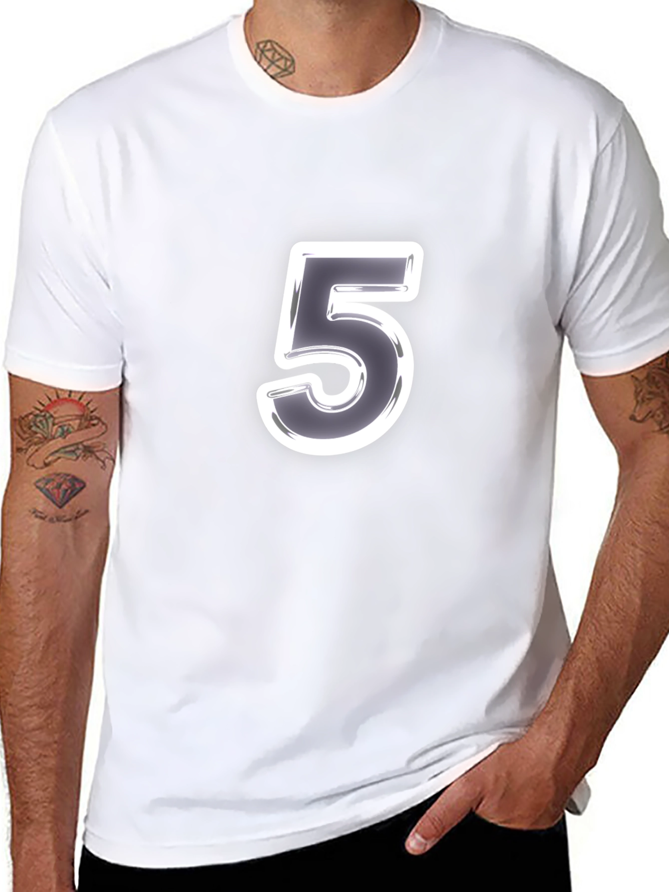 Number 5 Graphic Tee - Classic Black T-Shirt