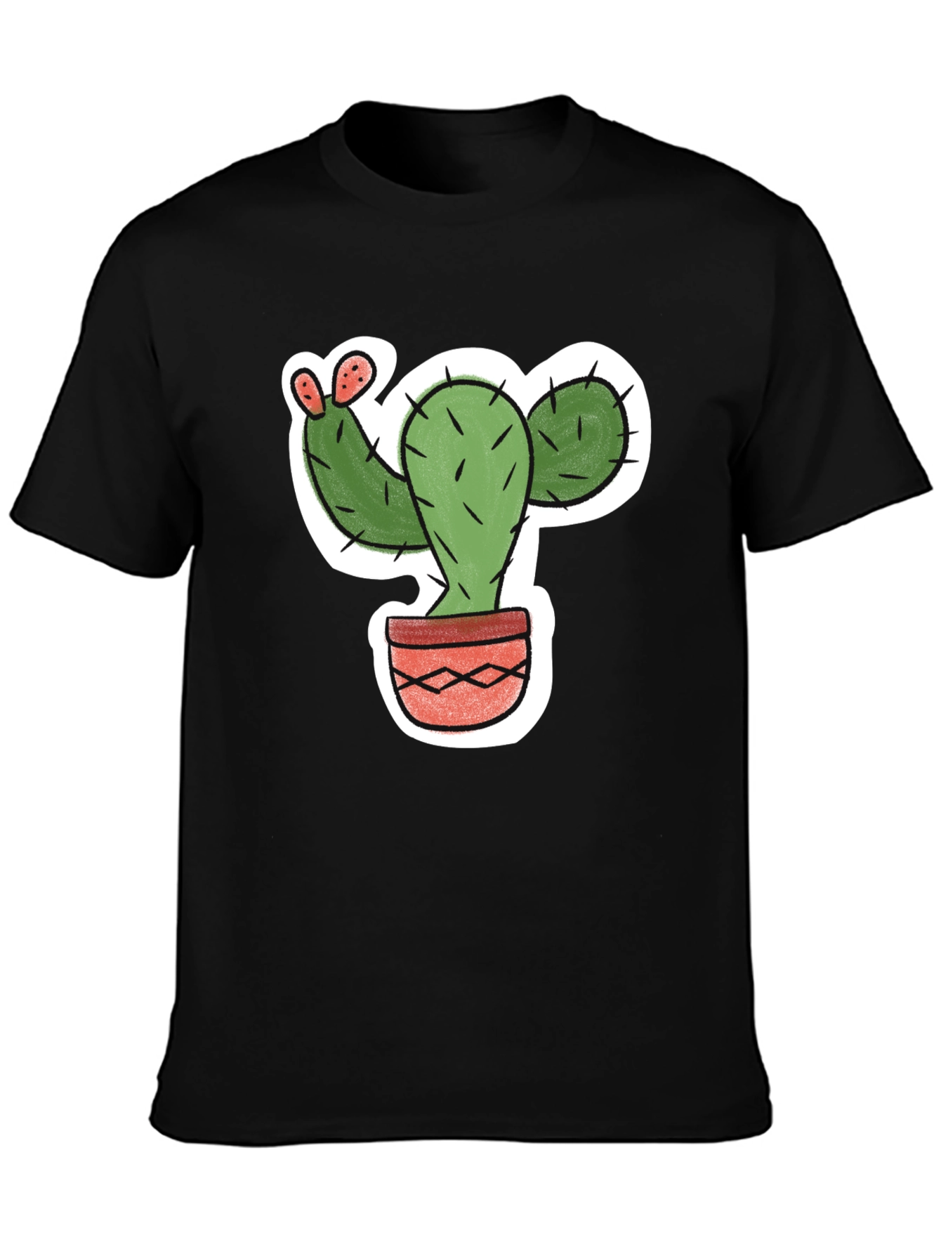 Cool Cactus Graphic Tee - Black Casual Shirt