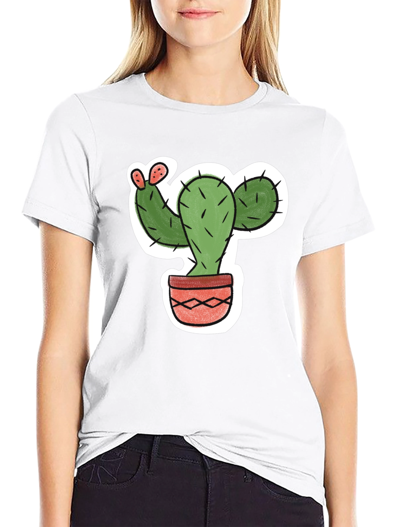 Cool Cactus Graphic Tee - Black Casual Shirt