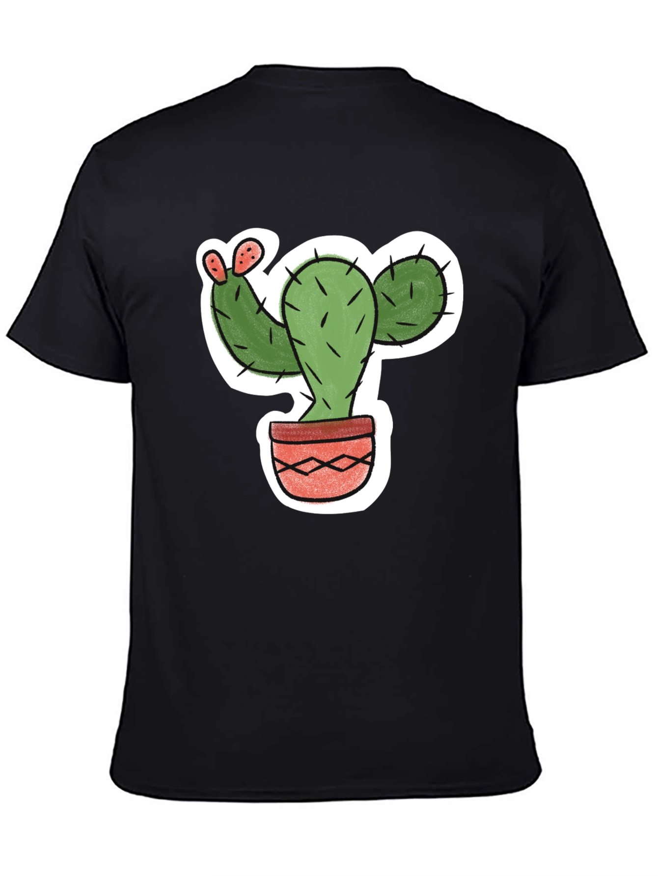 Cool Cactus Graphic Tee - Black Casual Shirt