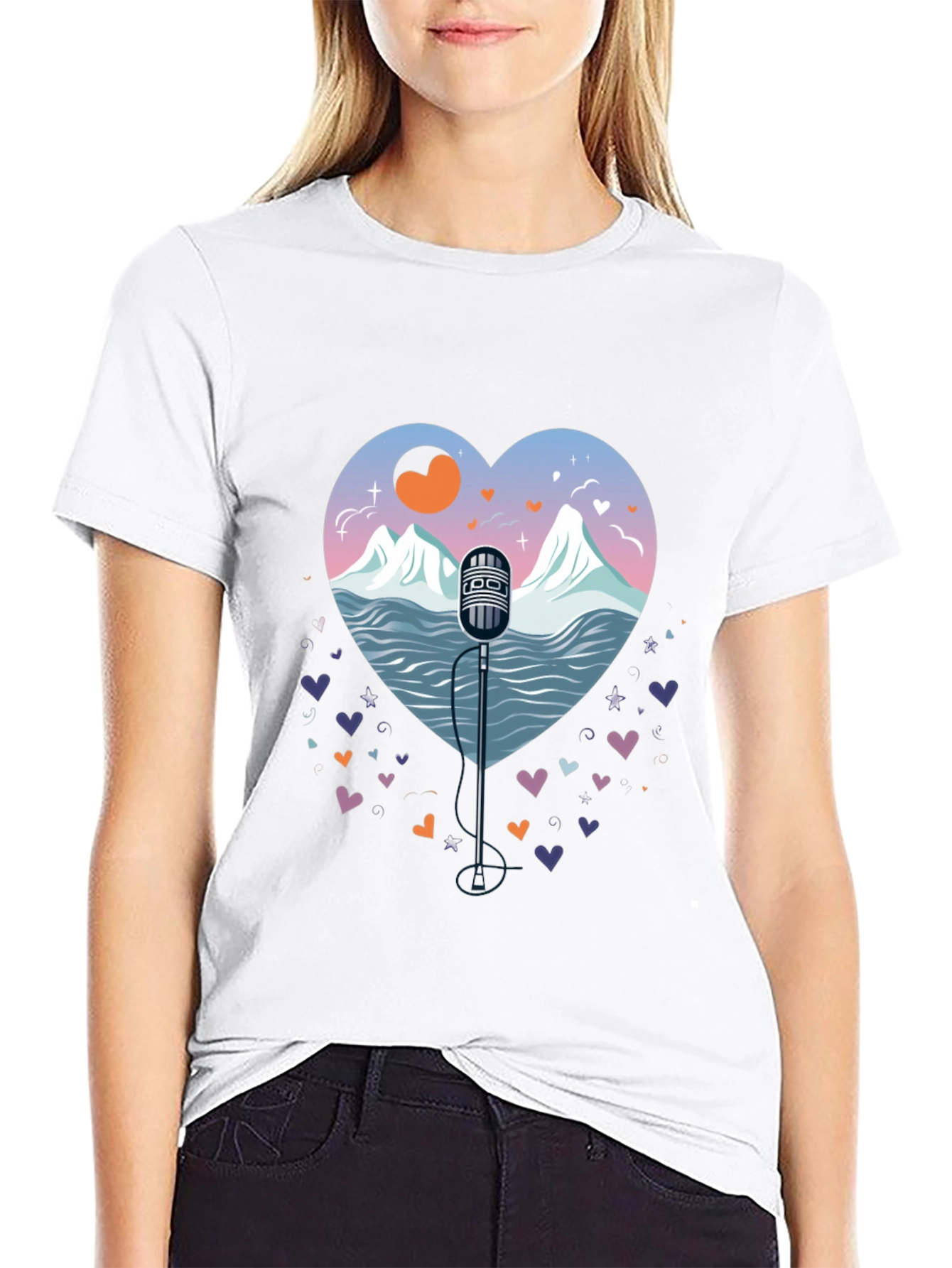 Heart Microphone Graphic Tee