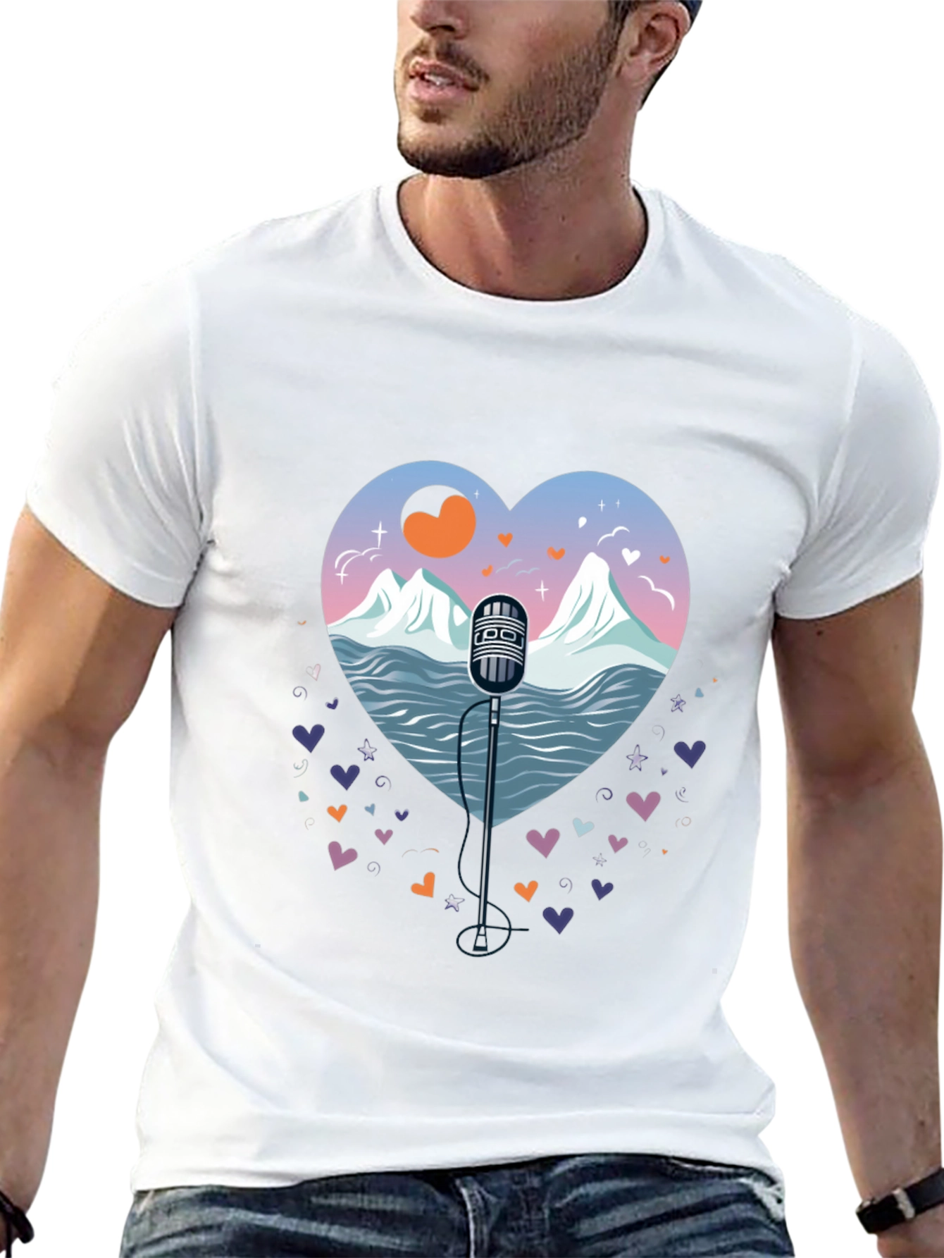 Heart Microphone Graphic Tee