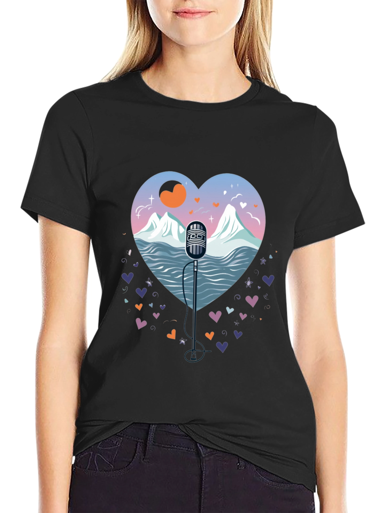 Heart Microphone Graphic Tee
