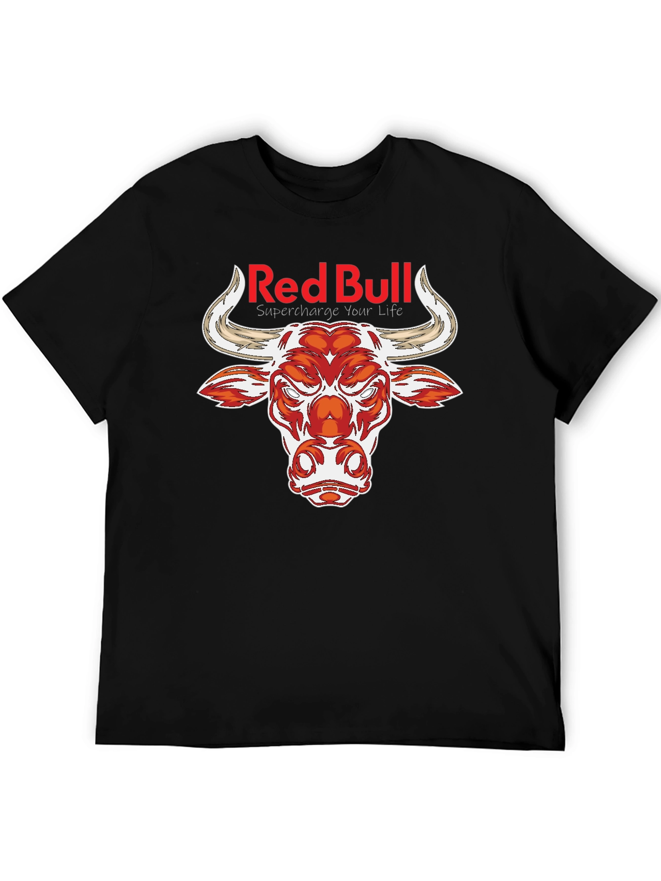 Red Bull Graphic Print Black T-Shirt