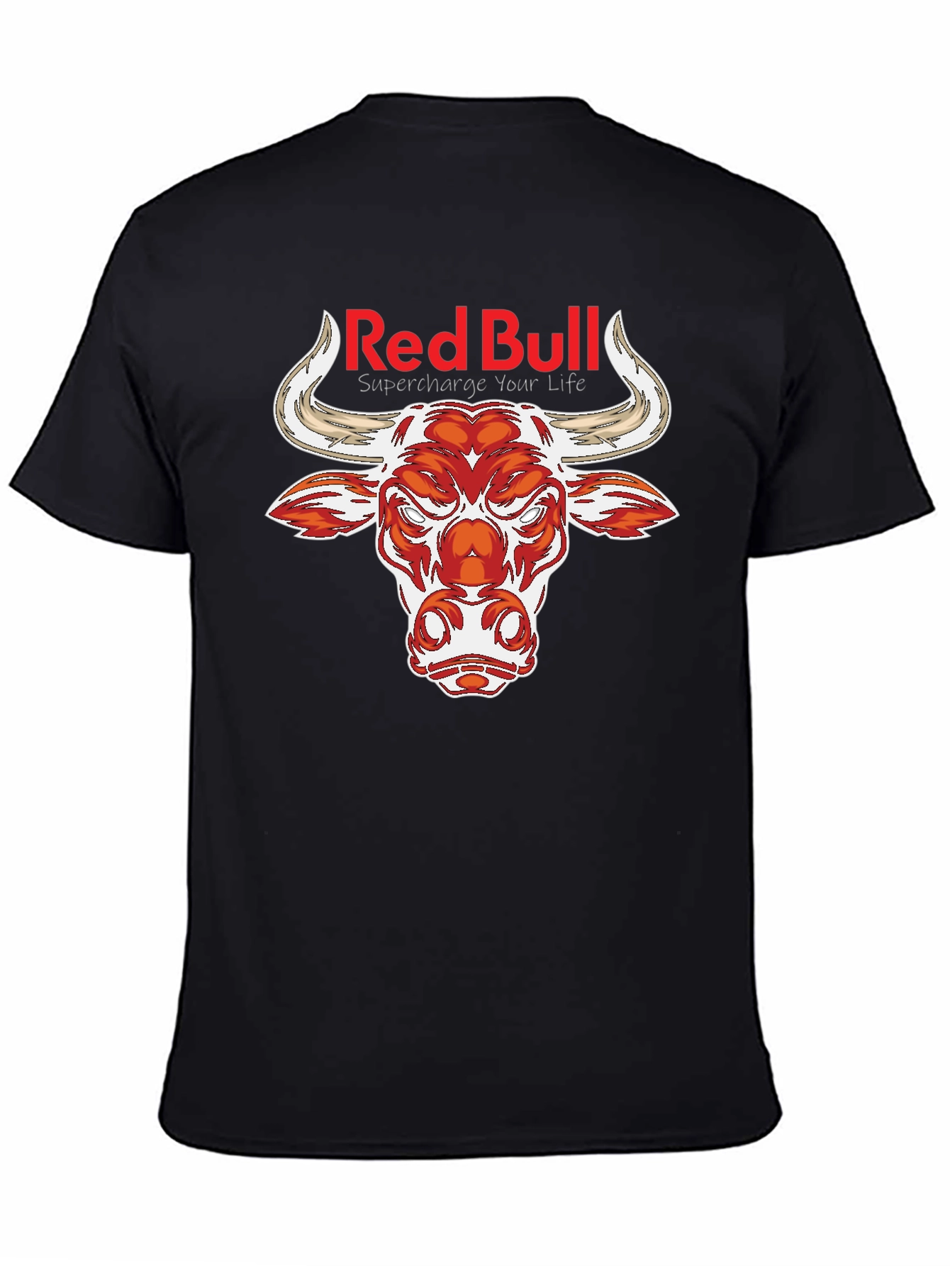 Red Bull Graphic Print Black T-Shirt