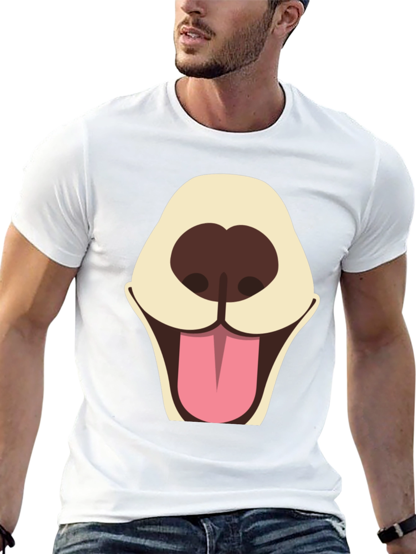 Dog Face Graphic Tee - Funny Animal Shirt