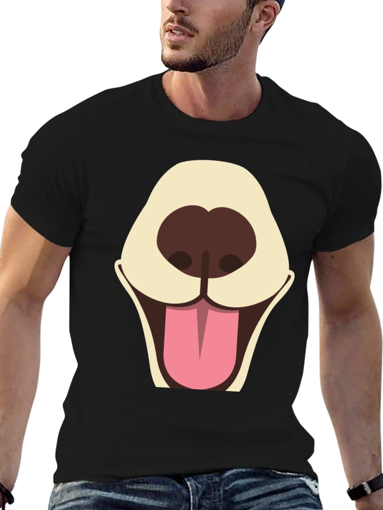 Dog Face Graphic Tee - Funny Animal Shirt