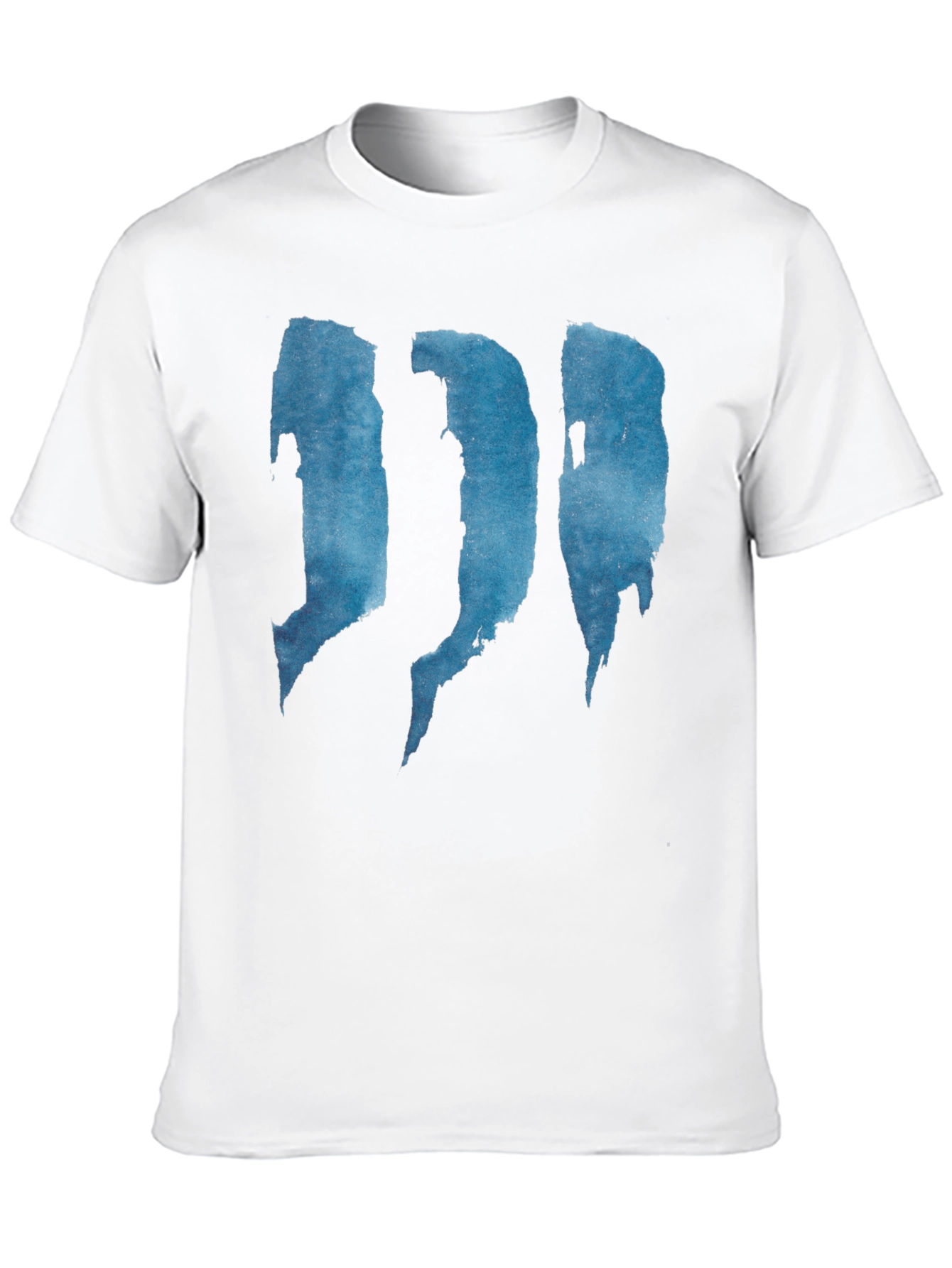 Abstract Blue Graphic Print Black T-Shirt