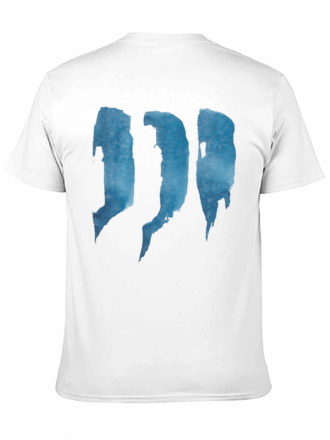 Abstract Blue Graphic Print Black T-Shirt