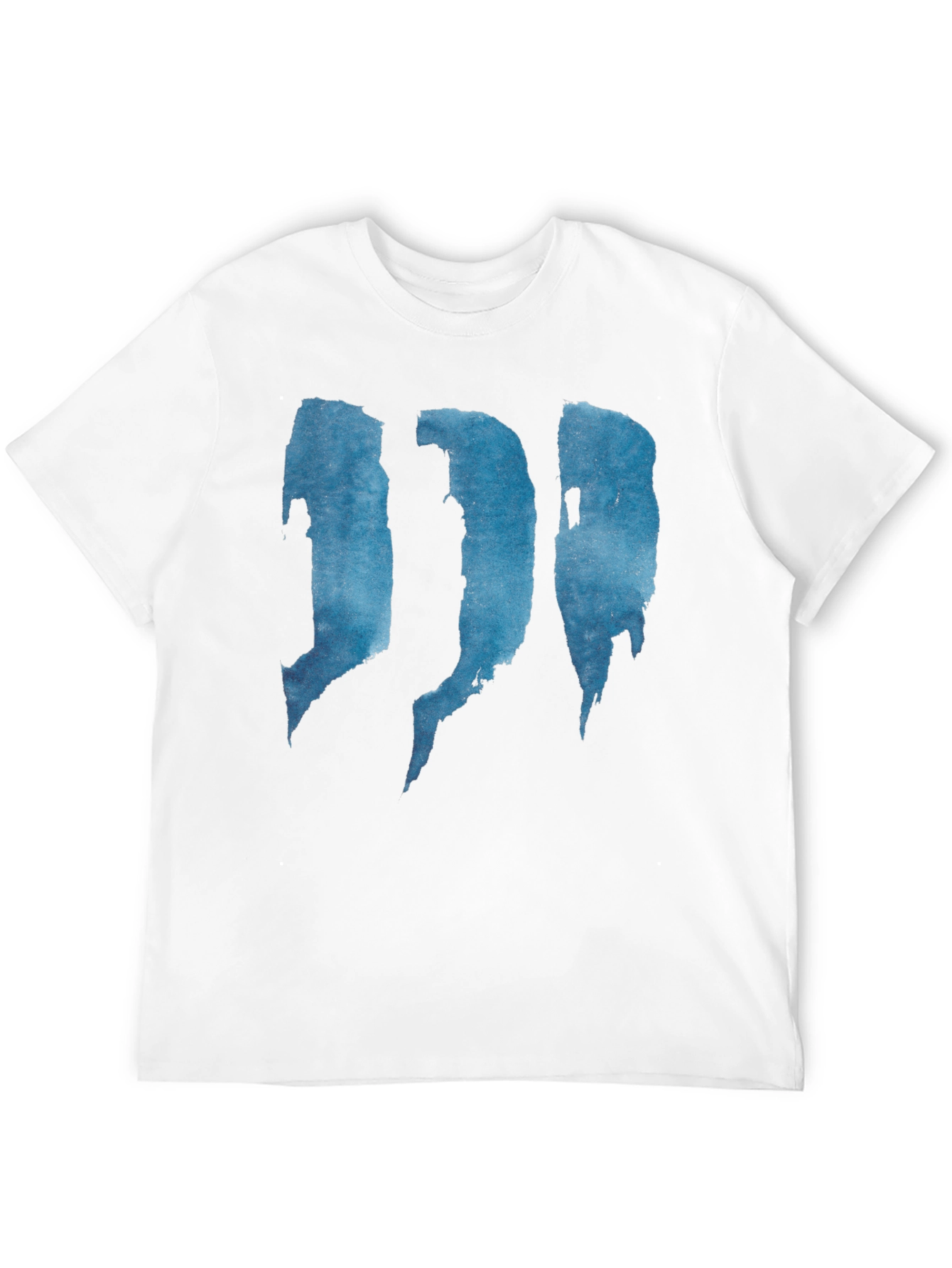 Abstract Blue Graphic Print Black T-Shirt