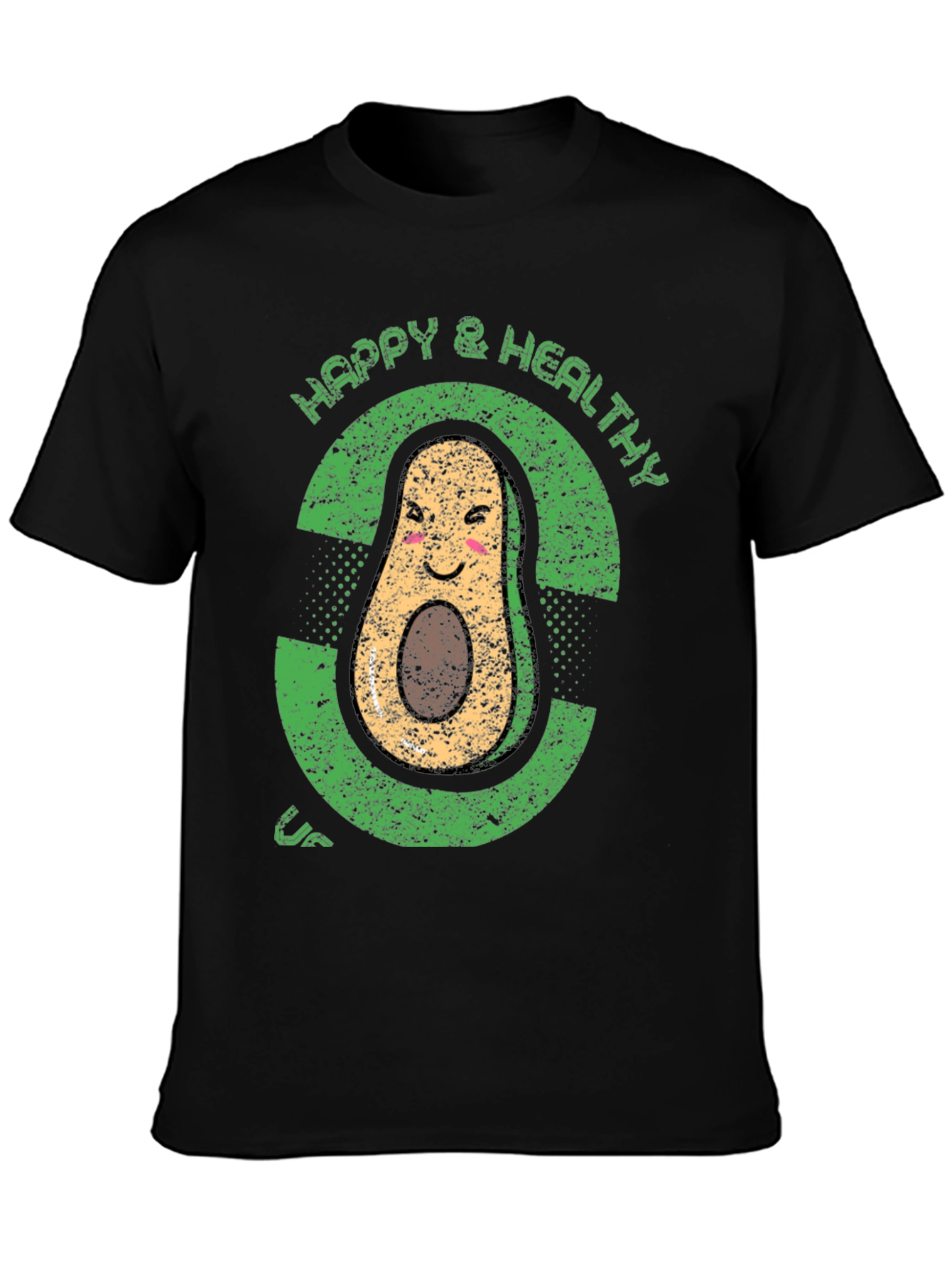 Happy & Healthy Avocado Graphic T-Shirt