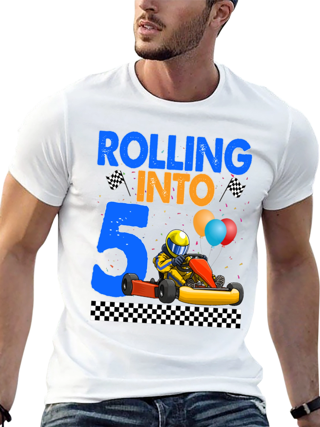Rolling Into 5 Birthday Go-Kart T-Shirt