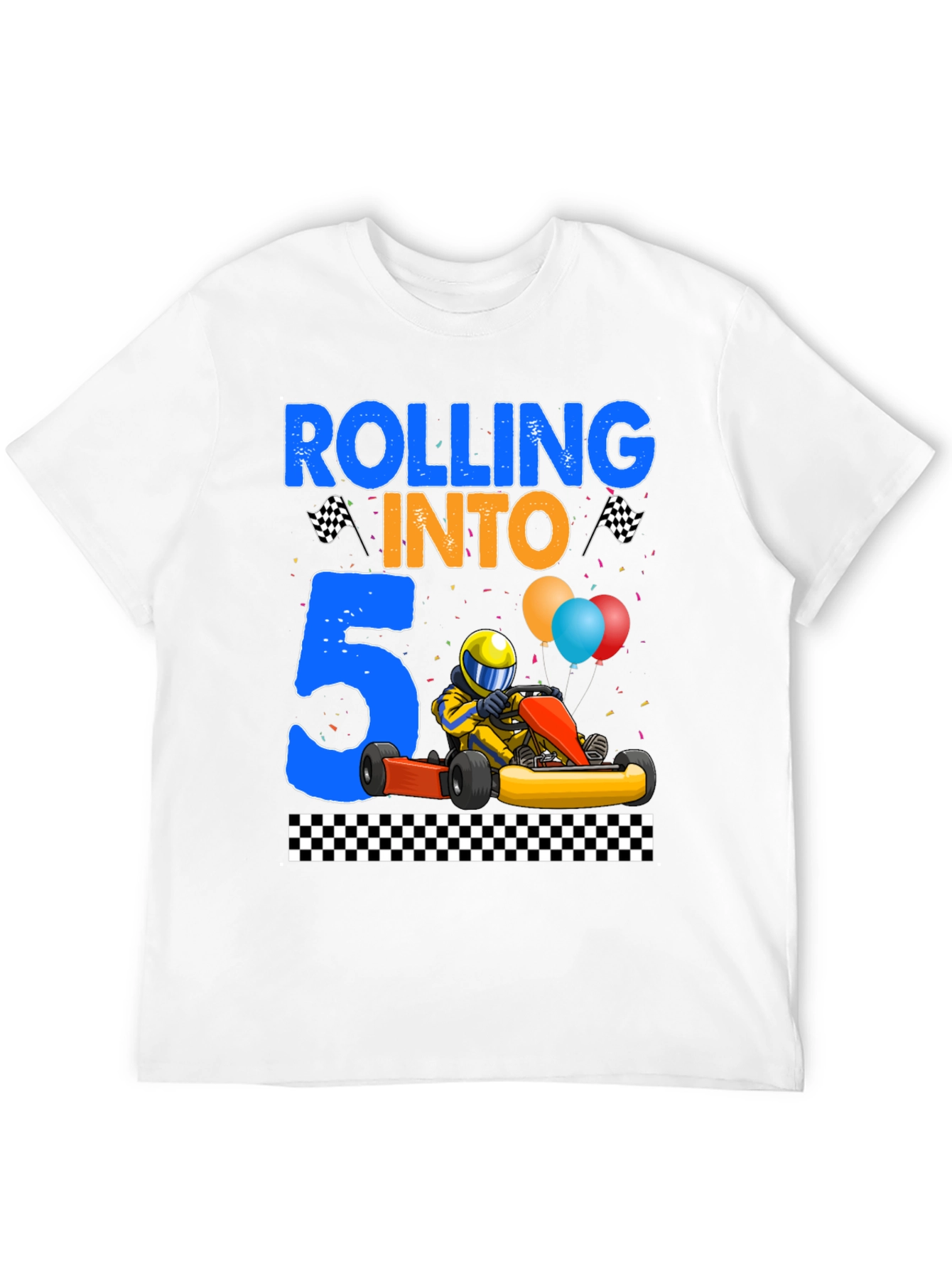 Rolling Into 5 Birthday Go-Kart T-Shirt