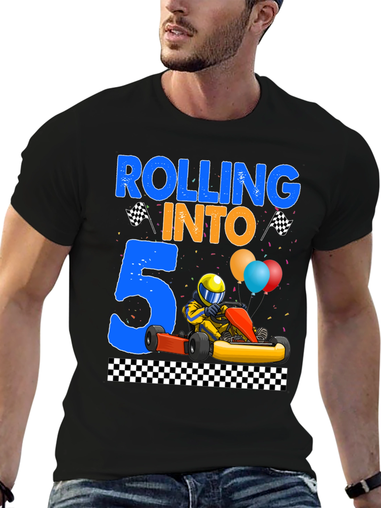 Rolling Into 5 Birthday Go-Kart T-Shirt