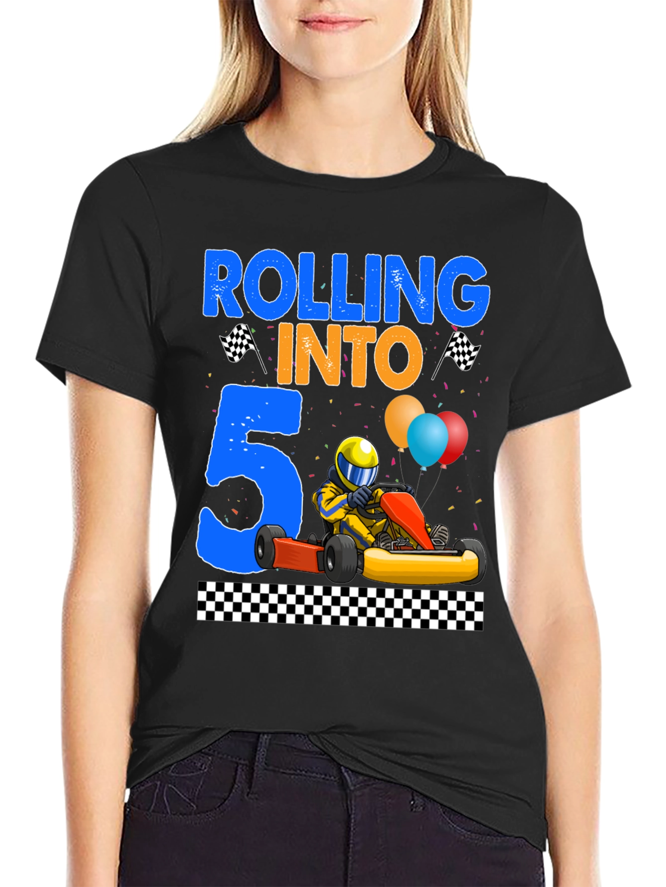 Rolling Into 5 Birthday Go-Kart T-Shirt