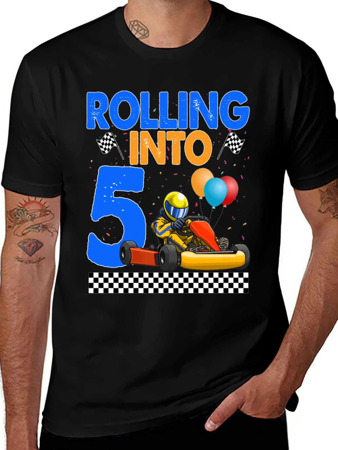 Rolling Into 5 Birthday Go-Kart T-Shirt
