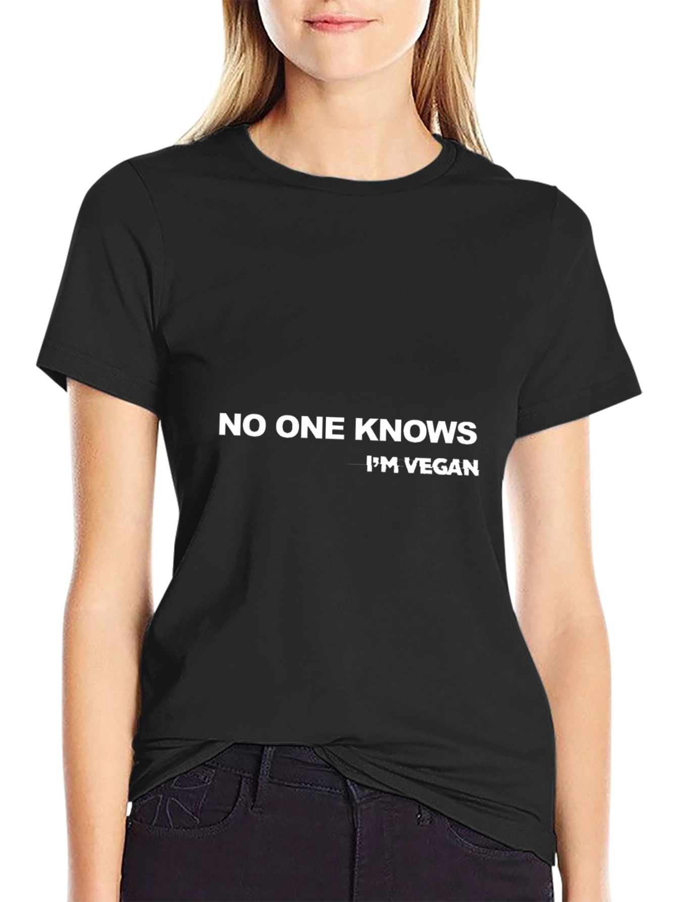Funny Vegan T-Shirt - No One Knows Im Vegan