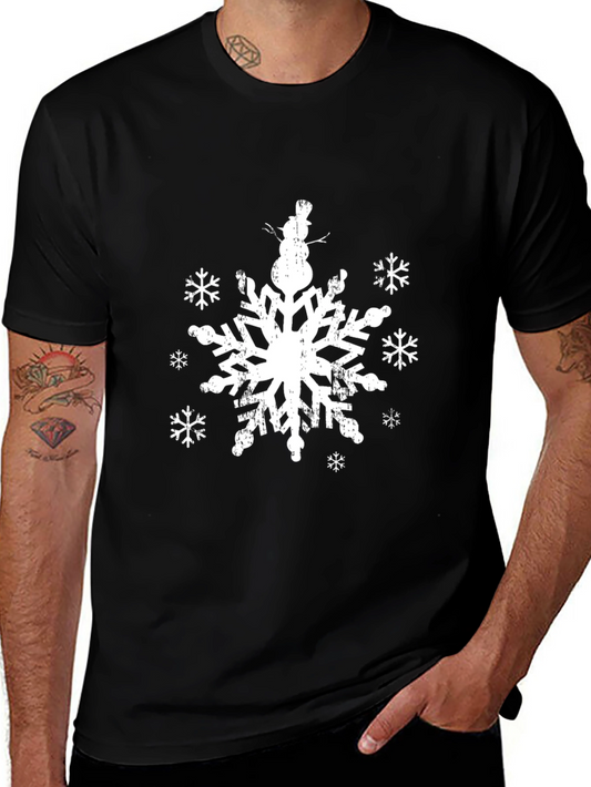 Festive Snowflake Snowman Graphic Tee