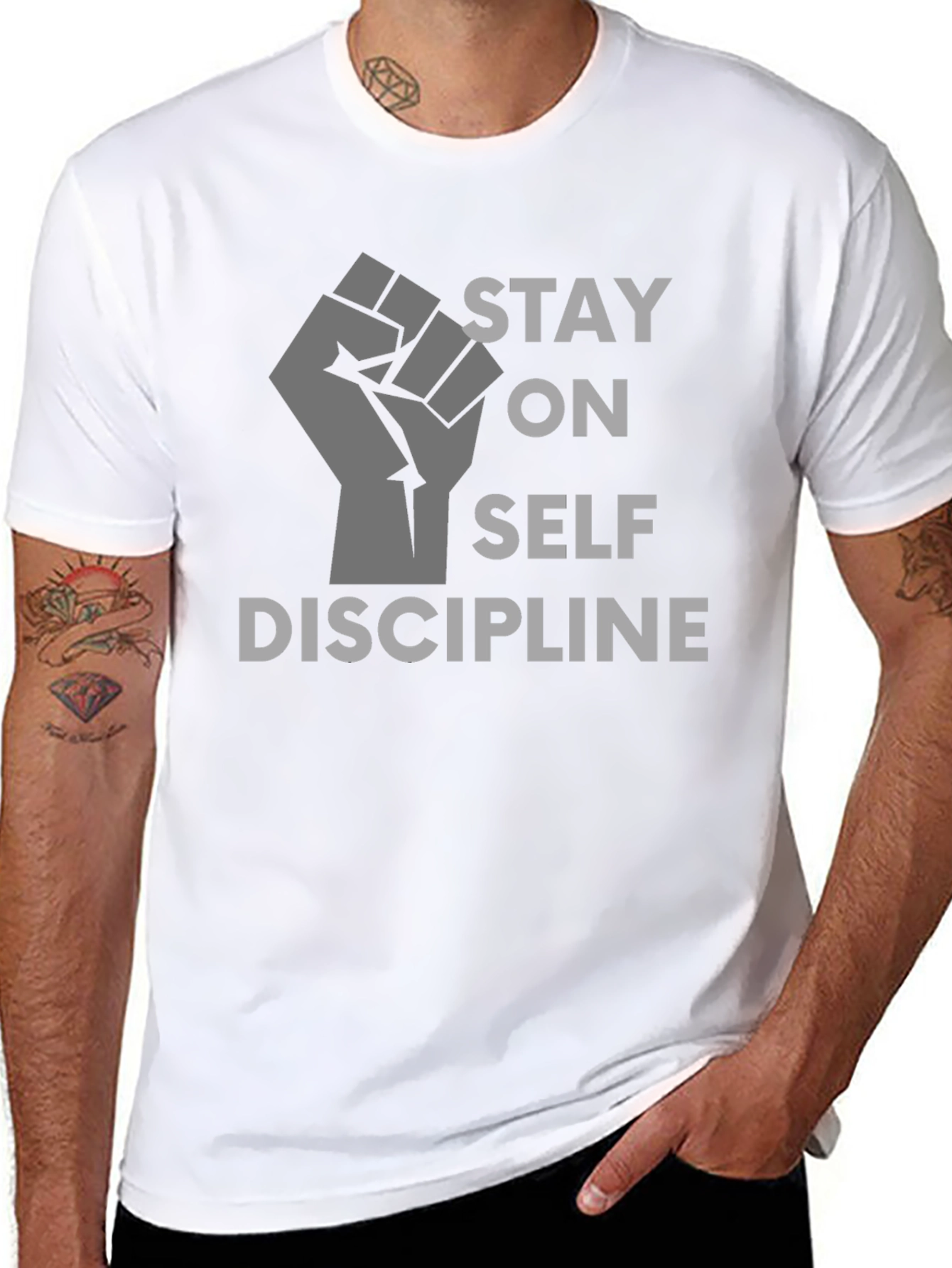 Stay on Self Discipline Black Graphic Tee