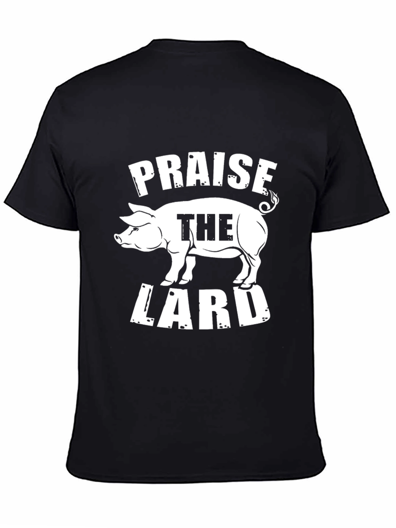 Praise The Lard Pig Graphic T-Shirt - Black