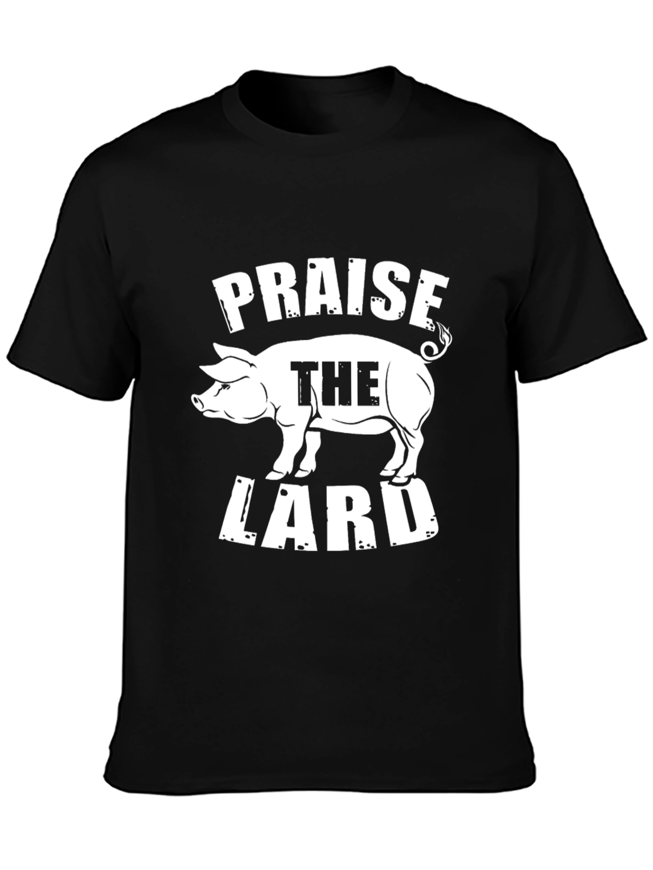Praise The Lard Pig Graphic T-Shirt - Black