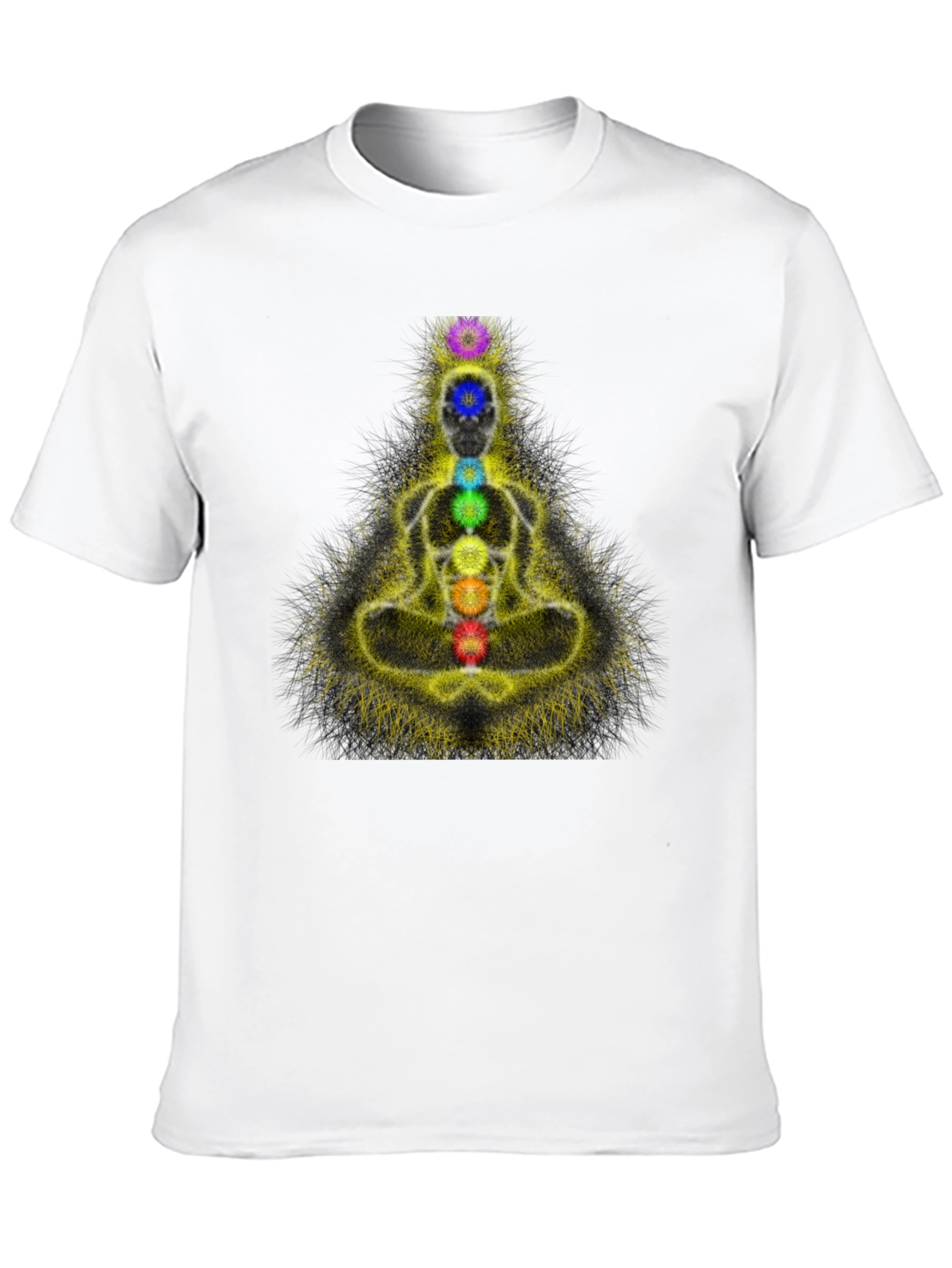 Chakra Meditation Graphic Black T-Shirt