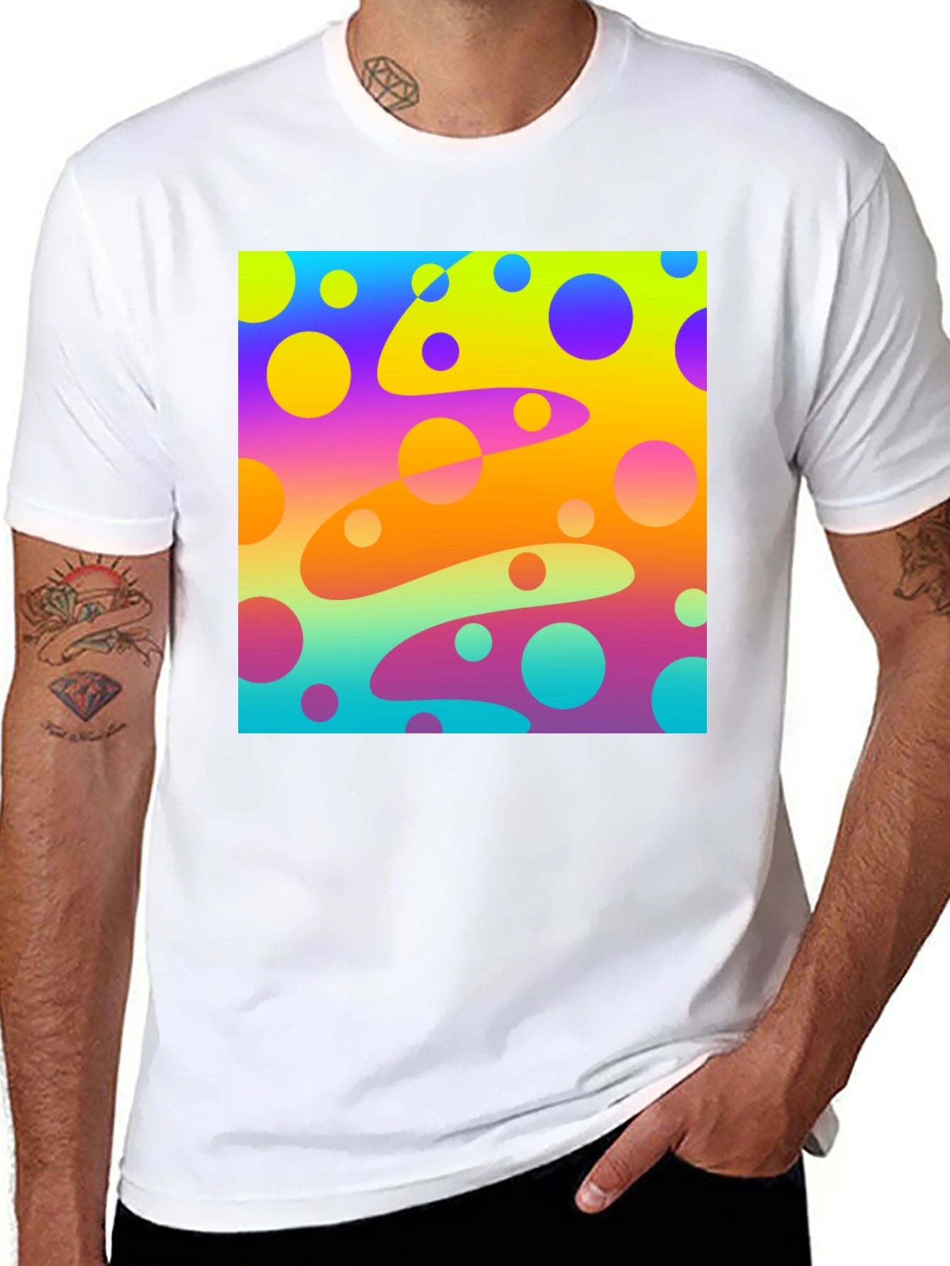 Retro Swirl Tee - Vivid Circle Print