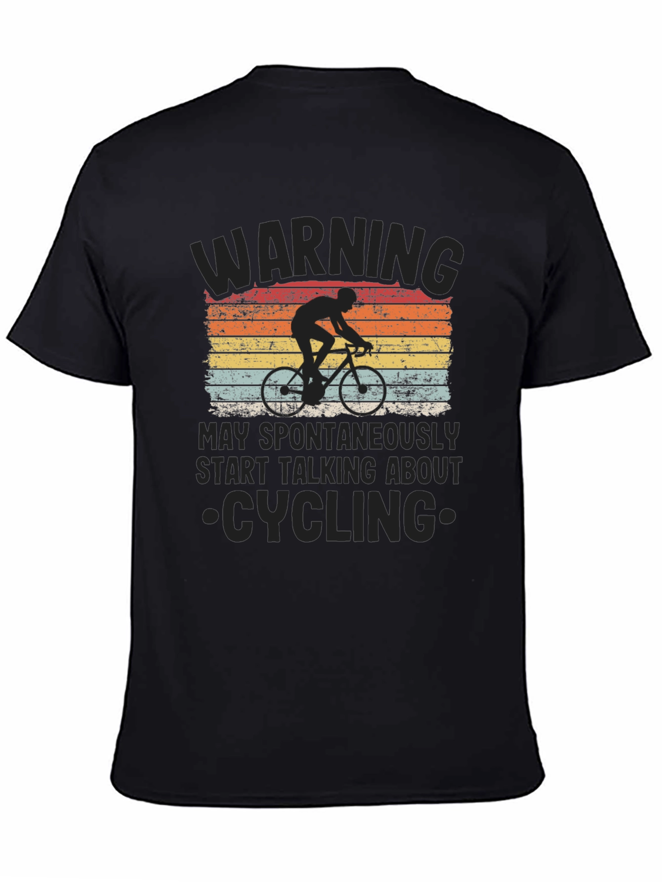 Cycling Warning Graphic Tee - Mens Black T-Shirt