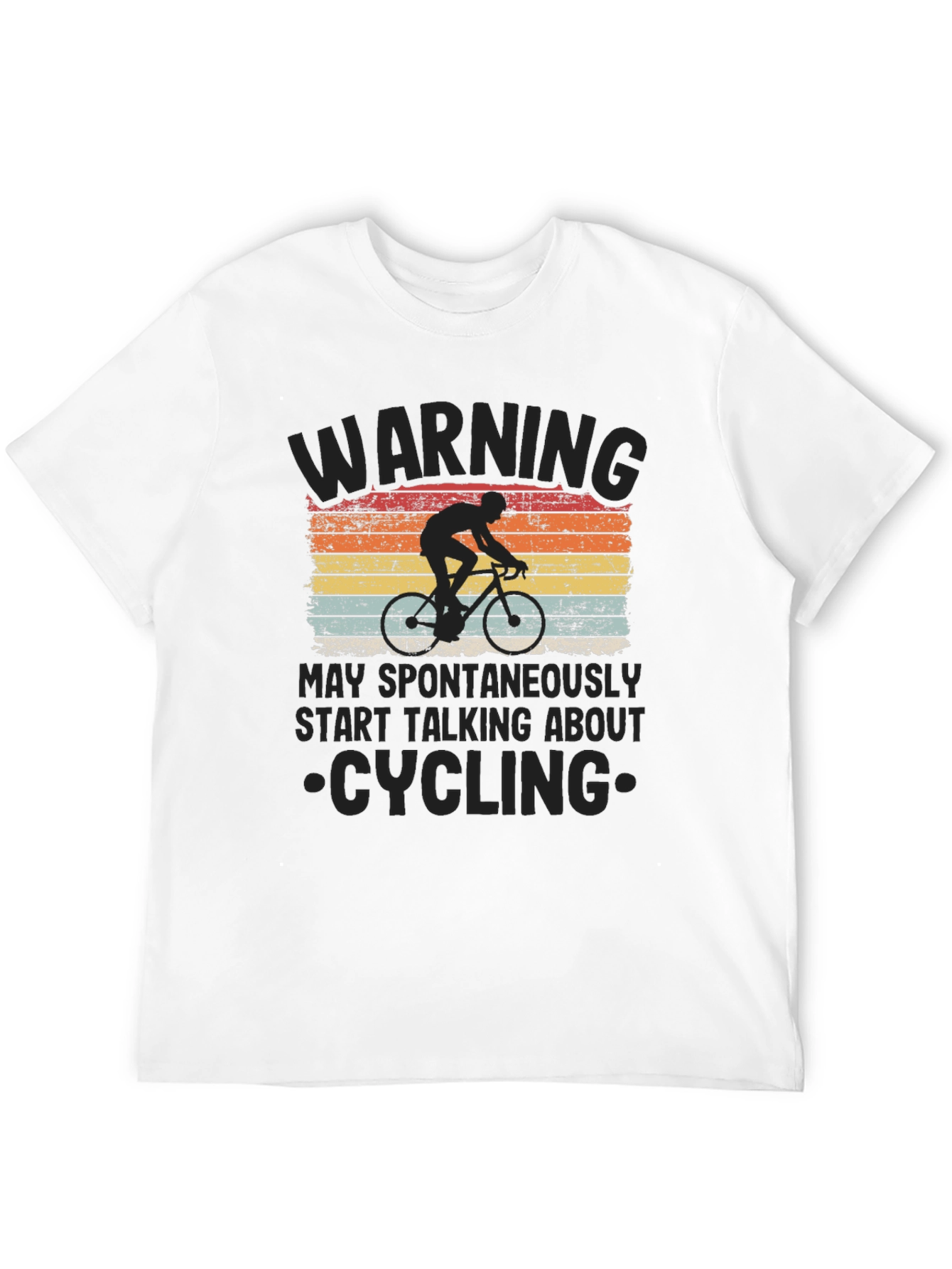Cycling Warning Graphic Tee - Mens Black T-Shirt