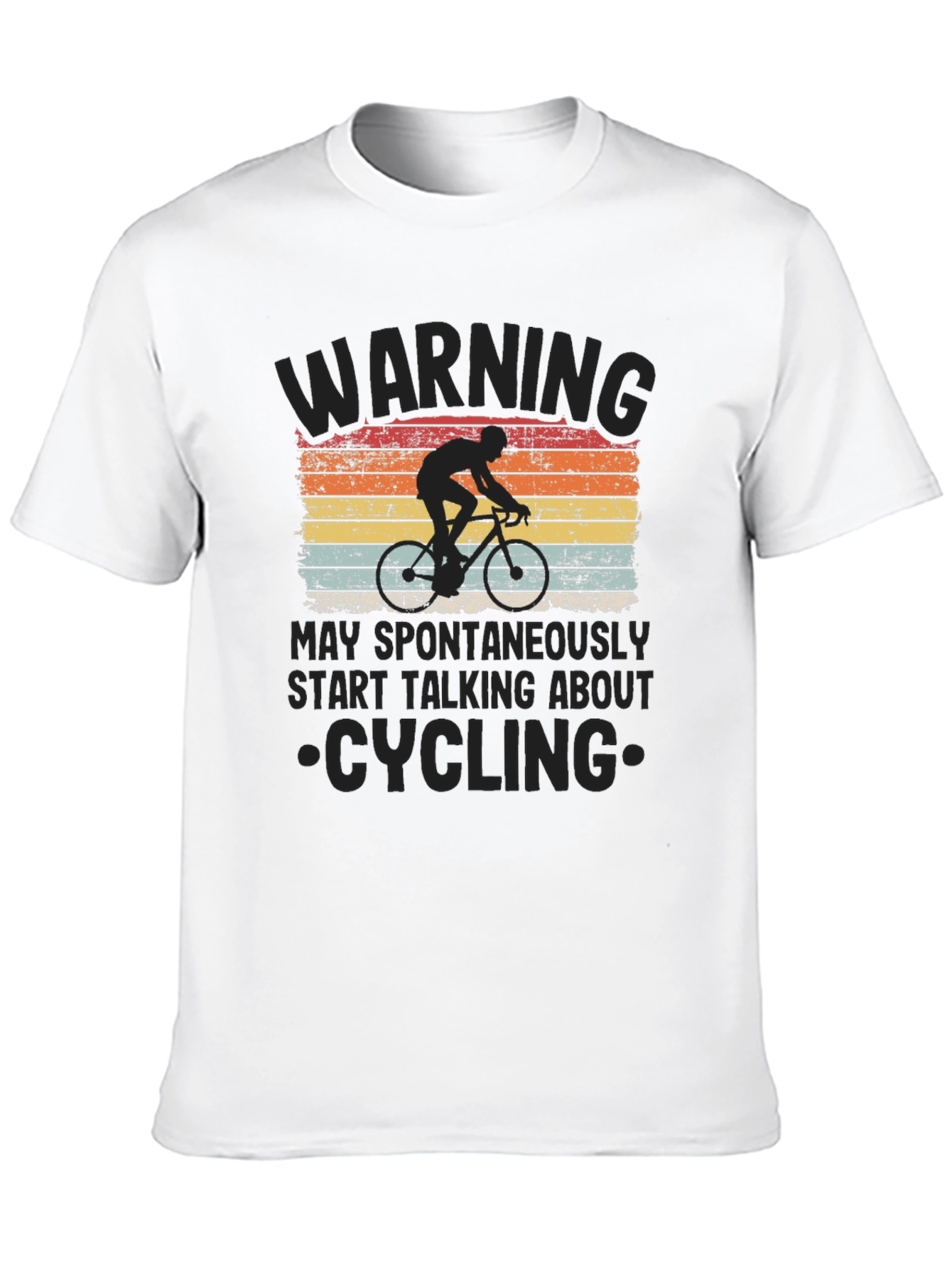 Cycling Warning Graphic Tee - Mens Black T-Shirt