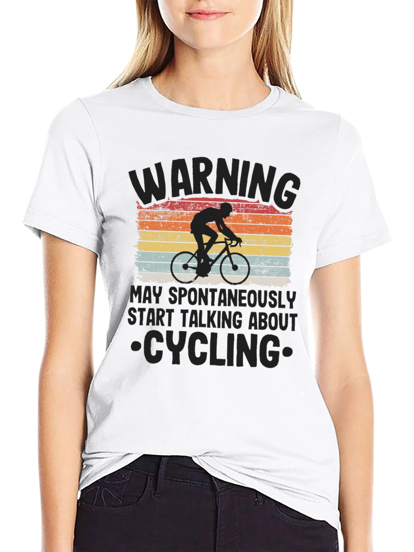 Cycling Warning Graphic Tee - Mens Black T-Shirt