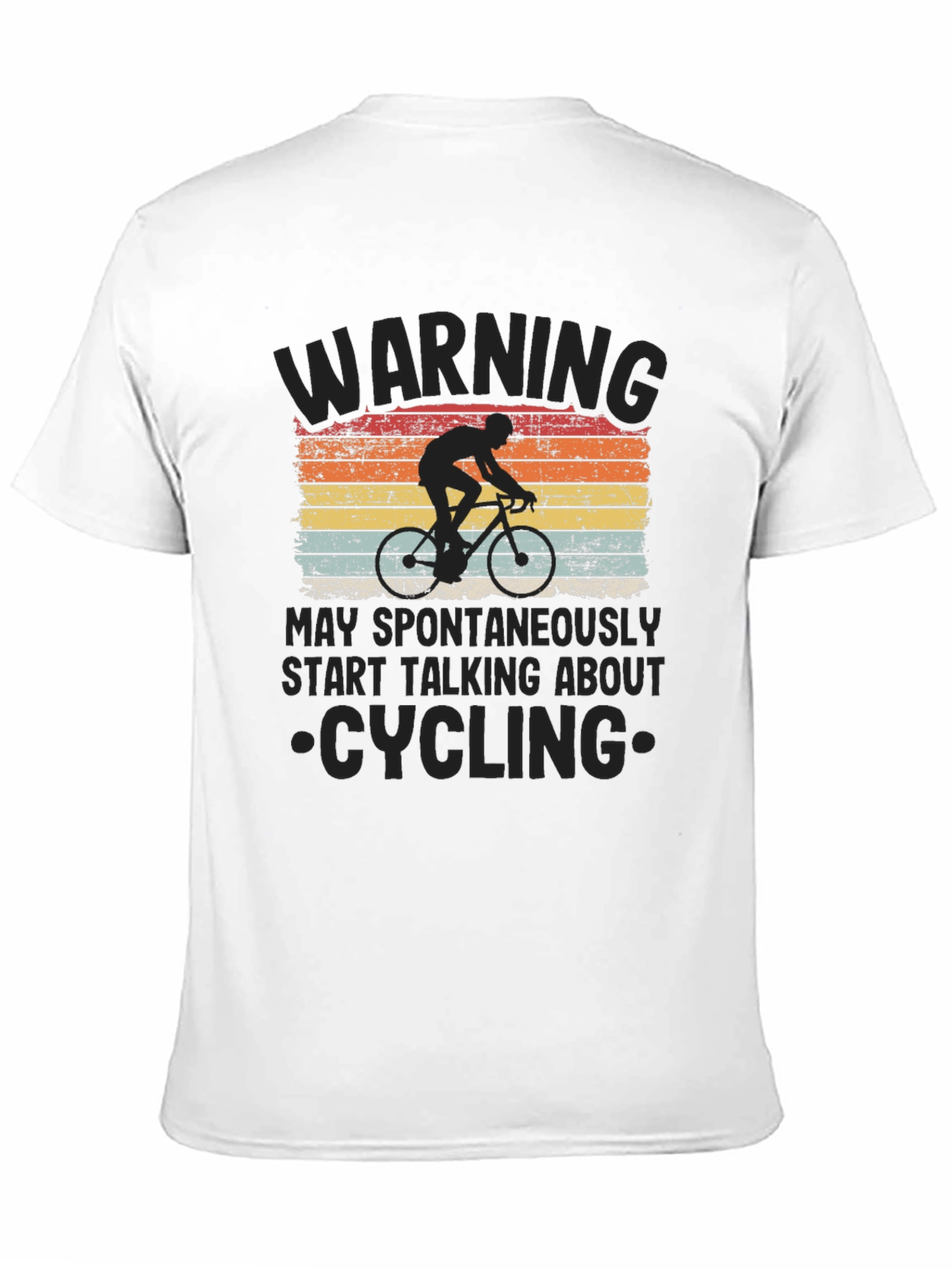 Cycling Warning Graphic Tee - Mens Black T-Shirt