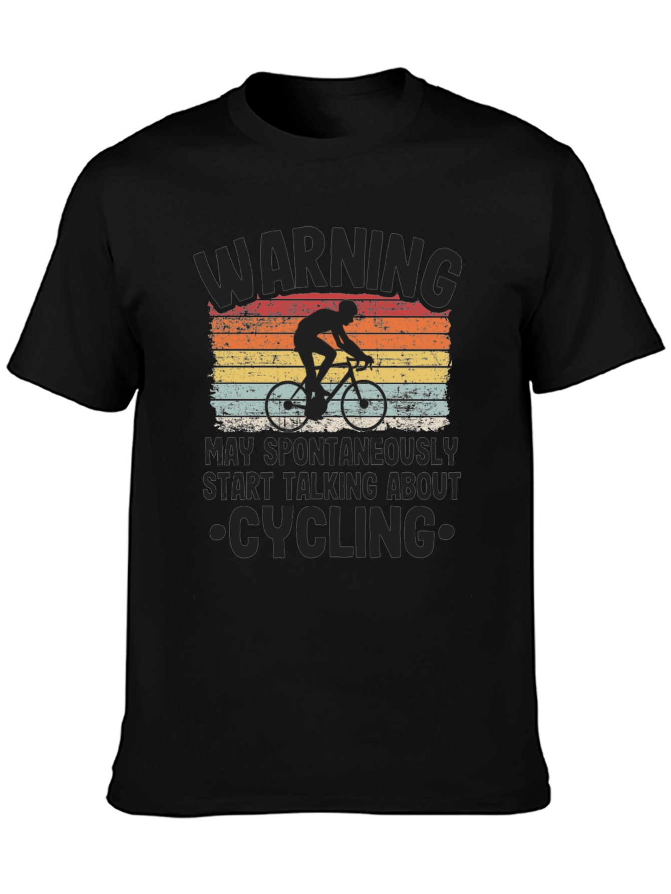 Cycling Warning Graphic Tee - Mens Black T-Shirt