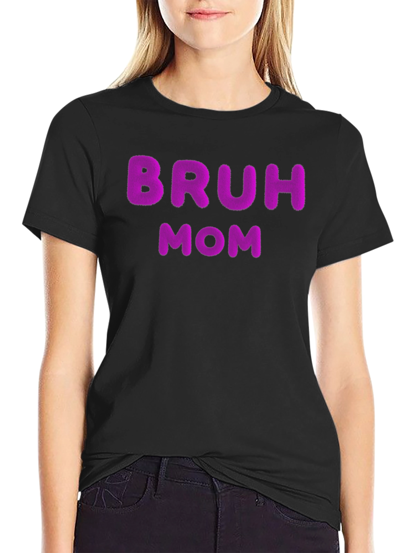 Bruh Mom Graphic T-Shirt - Casual Crew Neck Tee