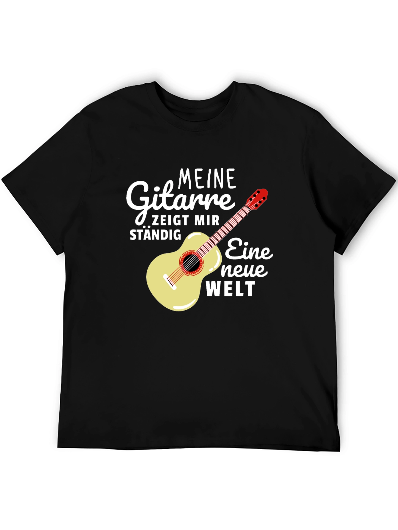 Guitar & German Quote Black T-Shirt