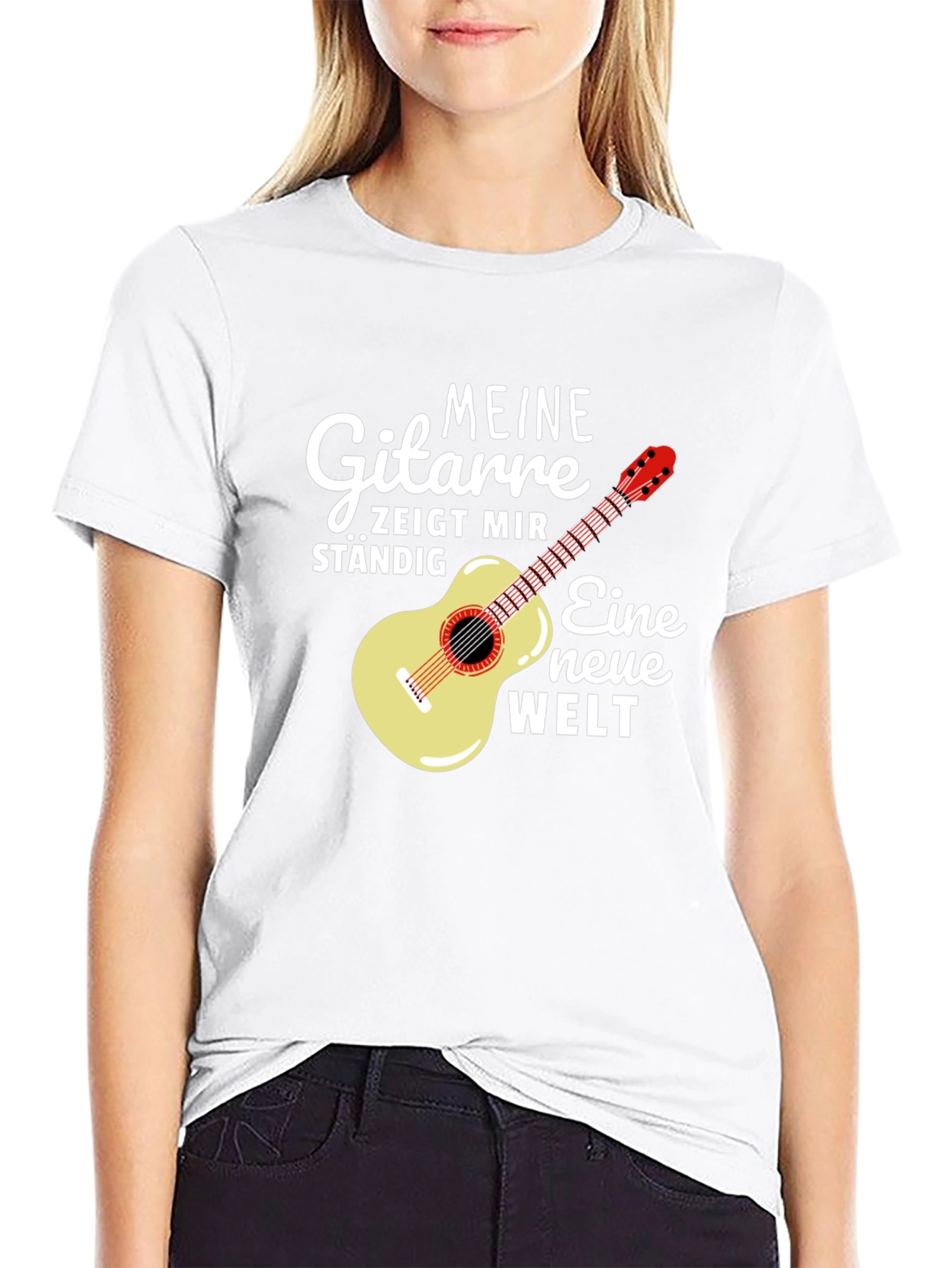 Guitar & German Quote Black T-Shirt