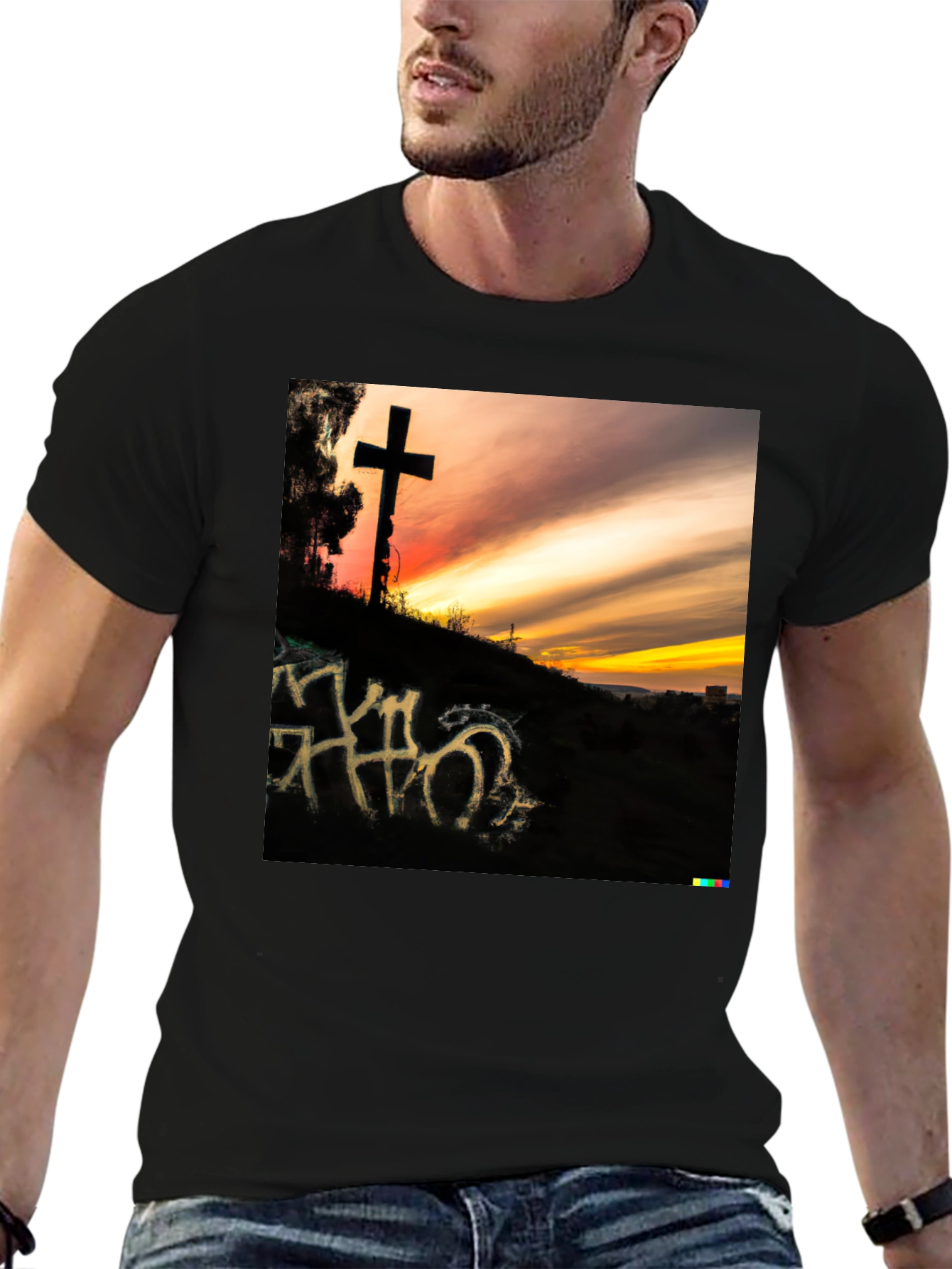 Sunset Cross Graphic T-Shirt