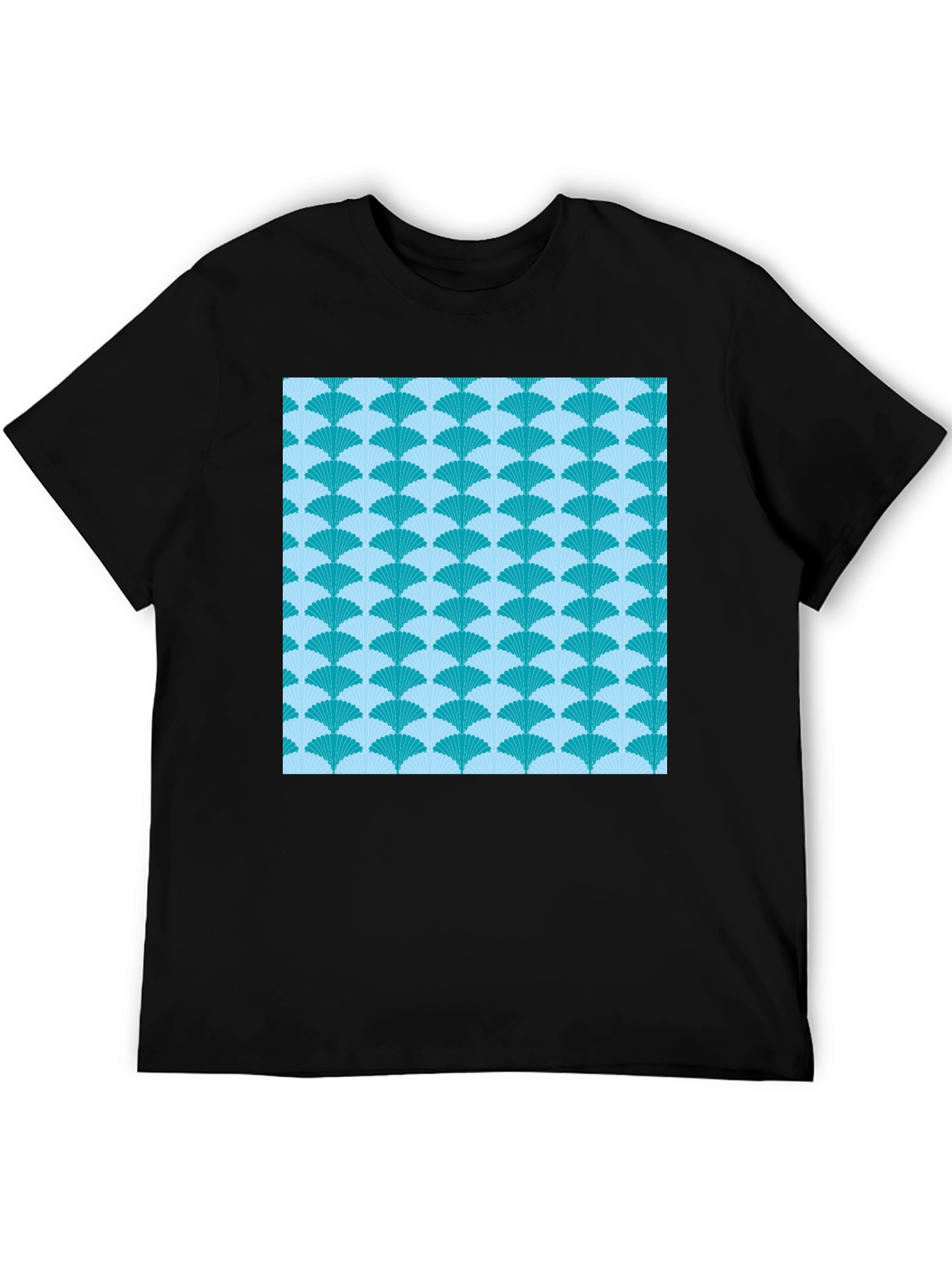 Fan Pattern Tee - Stylish Graphic Print T-Shirt