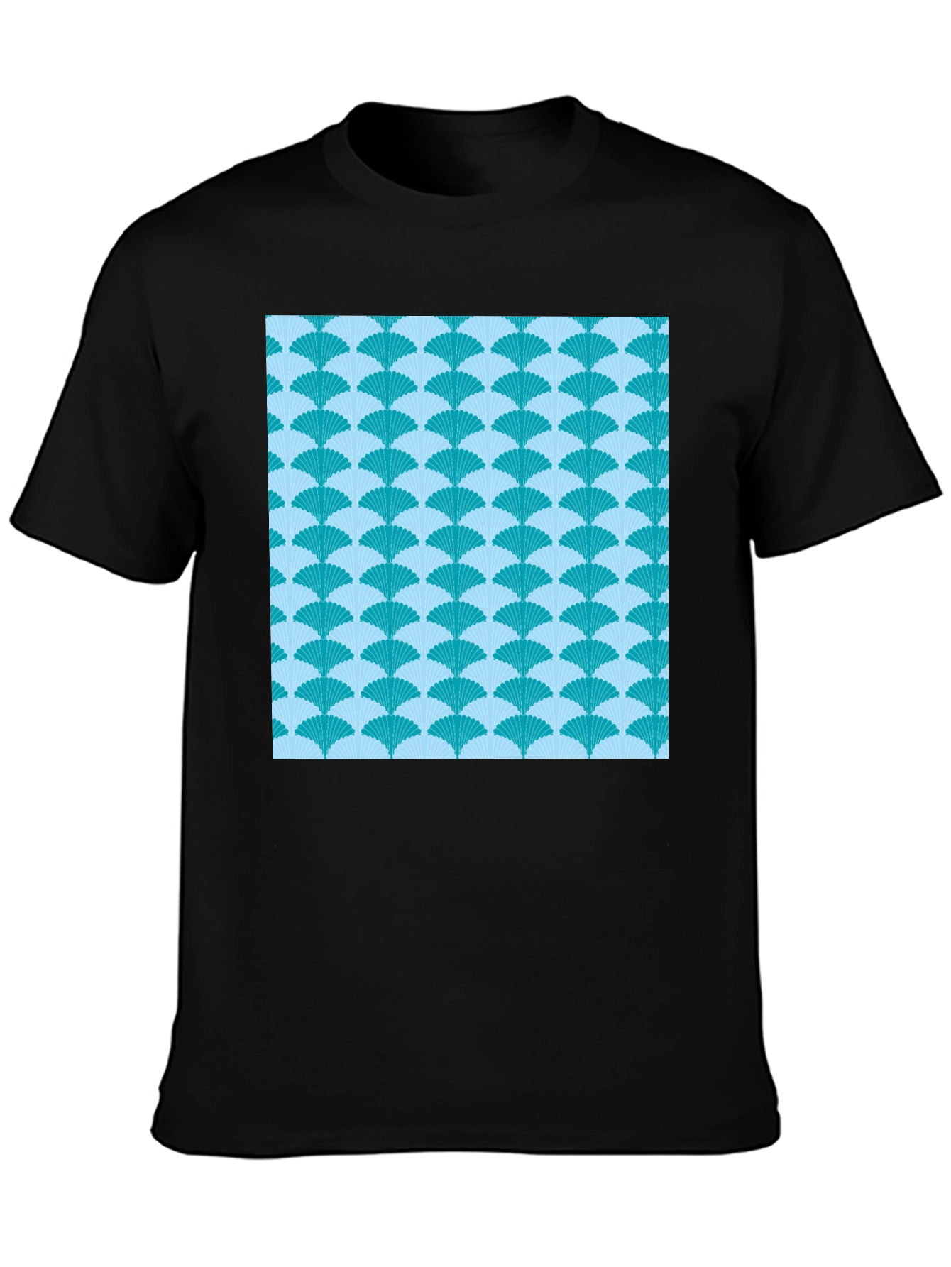 Fan Pattern Tee - Stylish Graphic Print T-Shirt