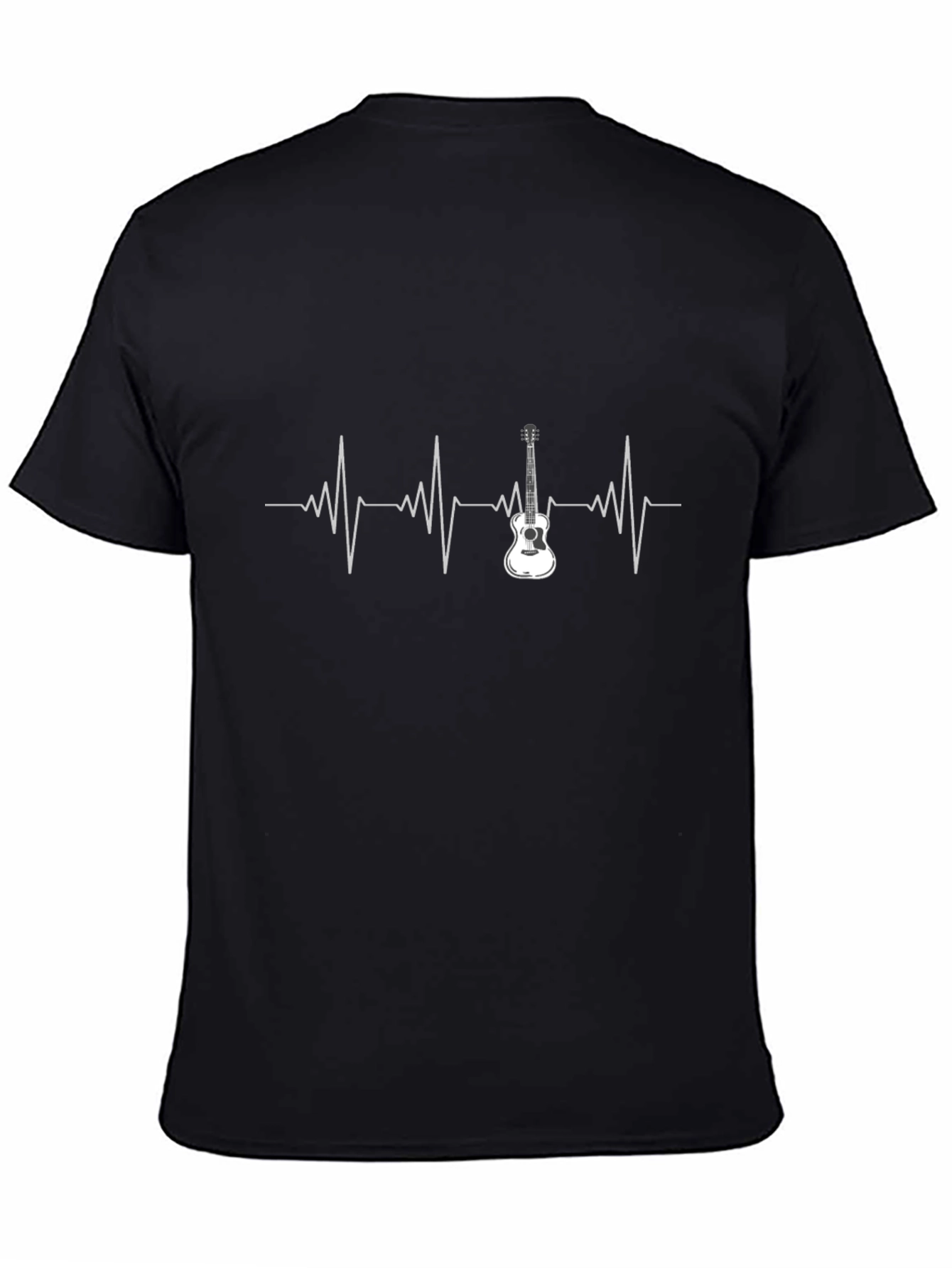 Guitar Heartbeat Graphic Tee - Black