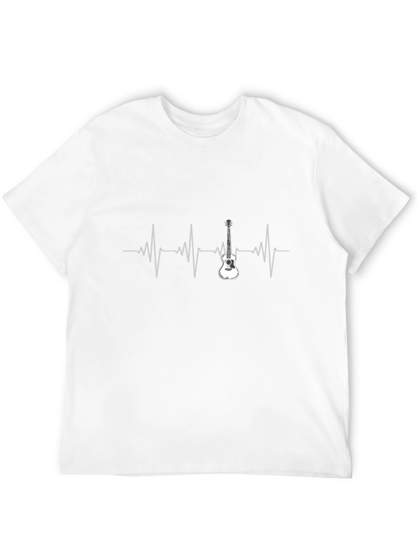 Guitar Heartbeat Graphic Tee - Black