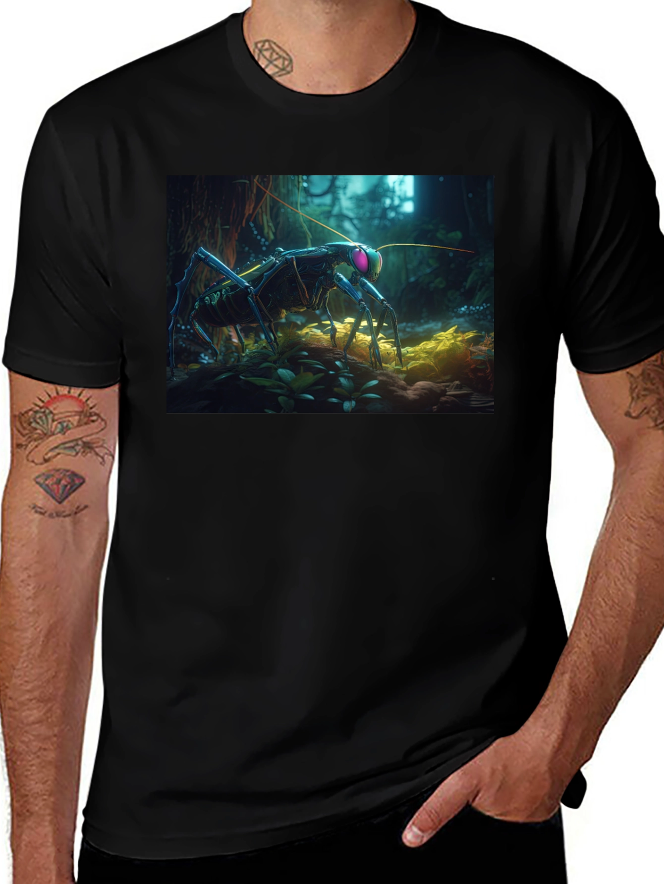 Surreal Bug Graphic Tee - Unique Design