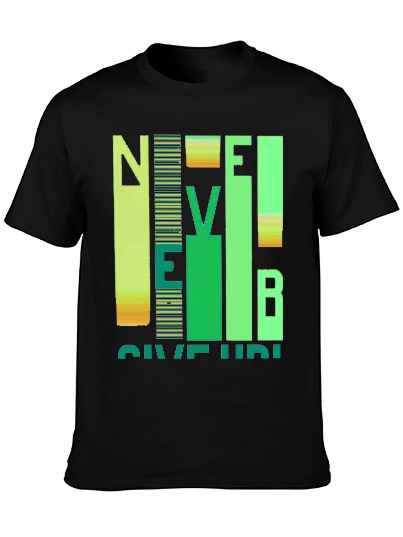 Never Give Up Graphic Print Crew Neck T-Shirt